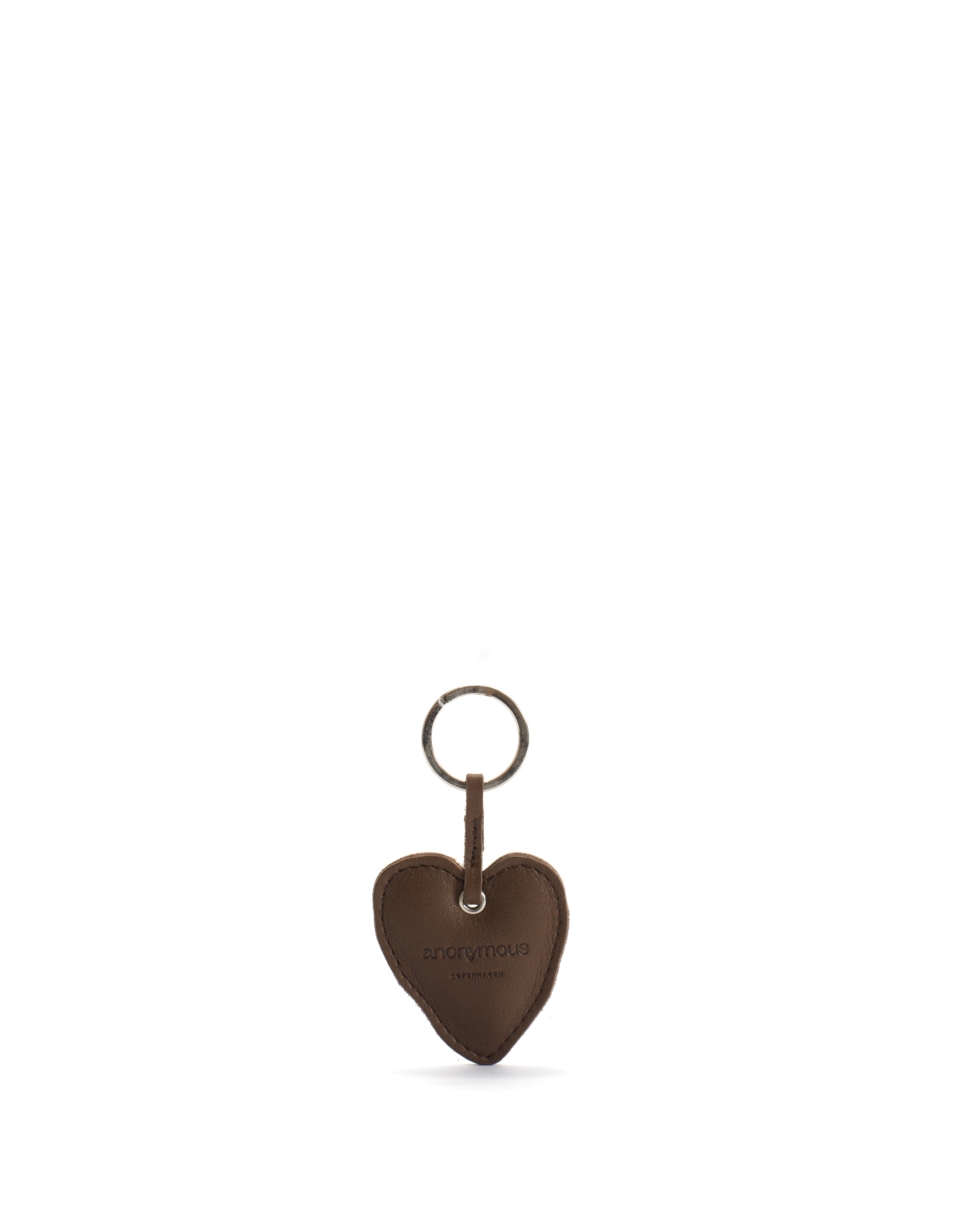 Heart keyring Soft calf Dark taupe
