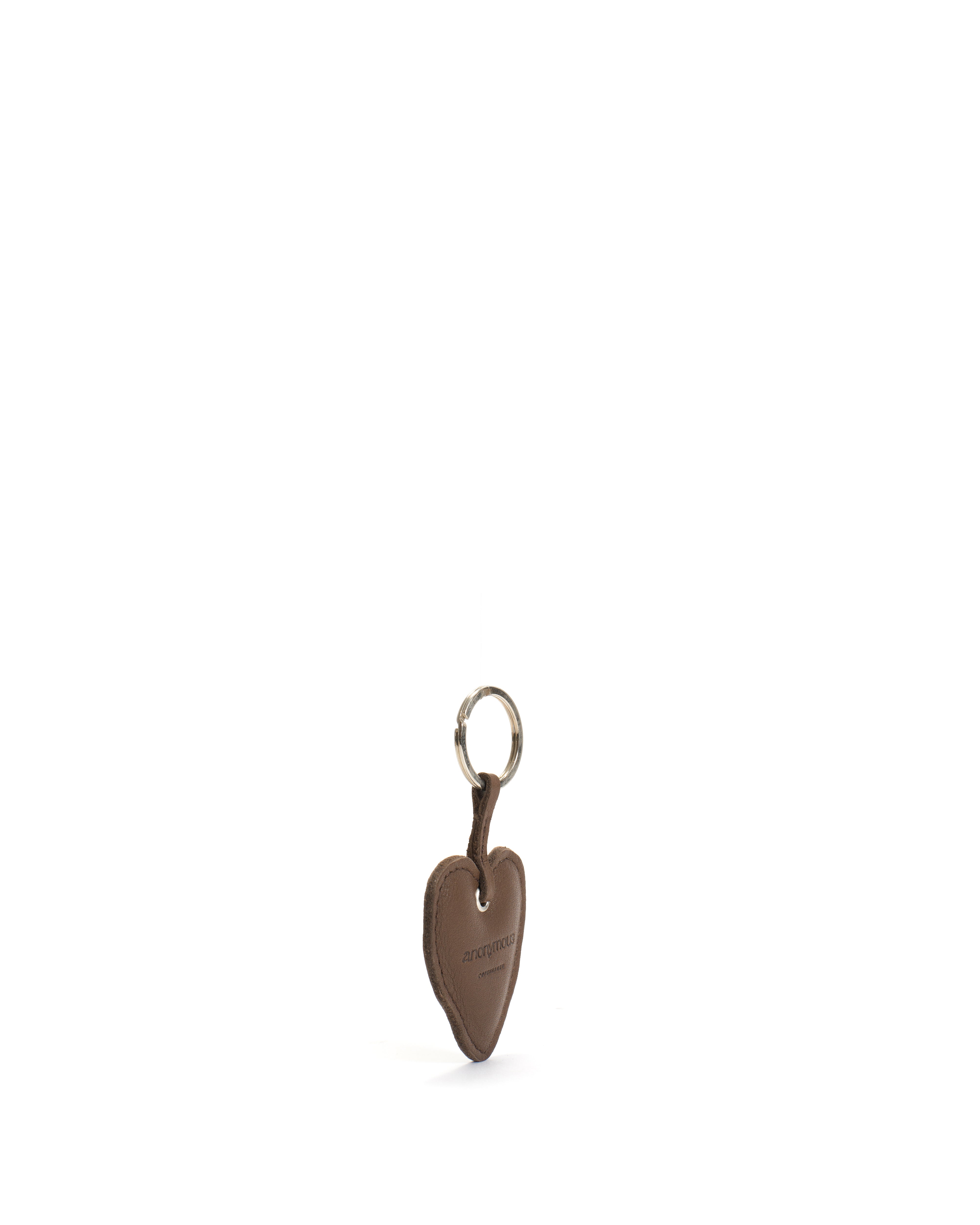 Heart keyring Soft calf Dark taupe
