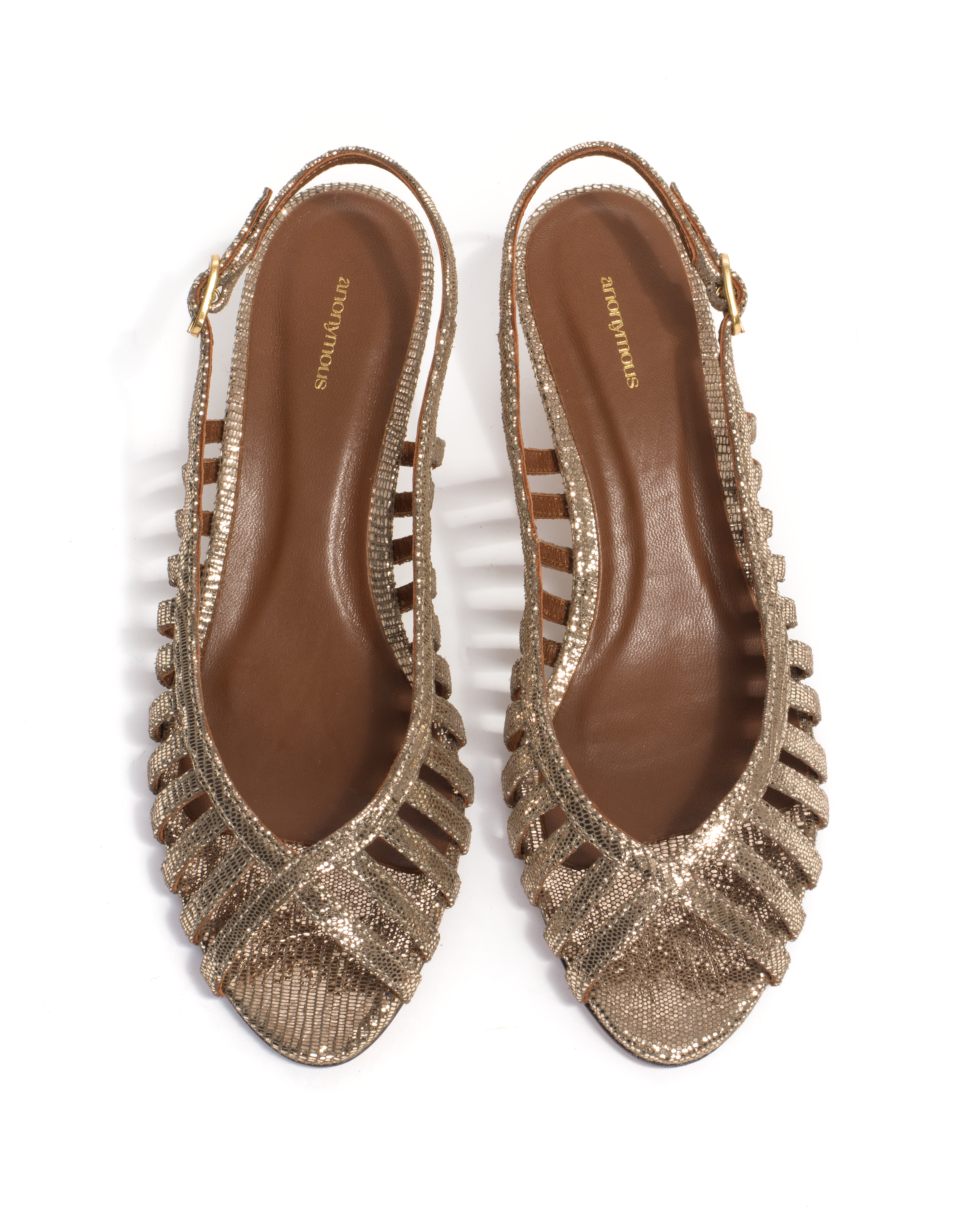 Carminho 40 stiletto Lizard metallic goat Vintage champagne