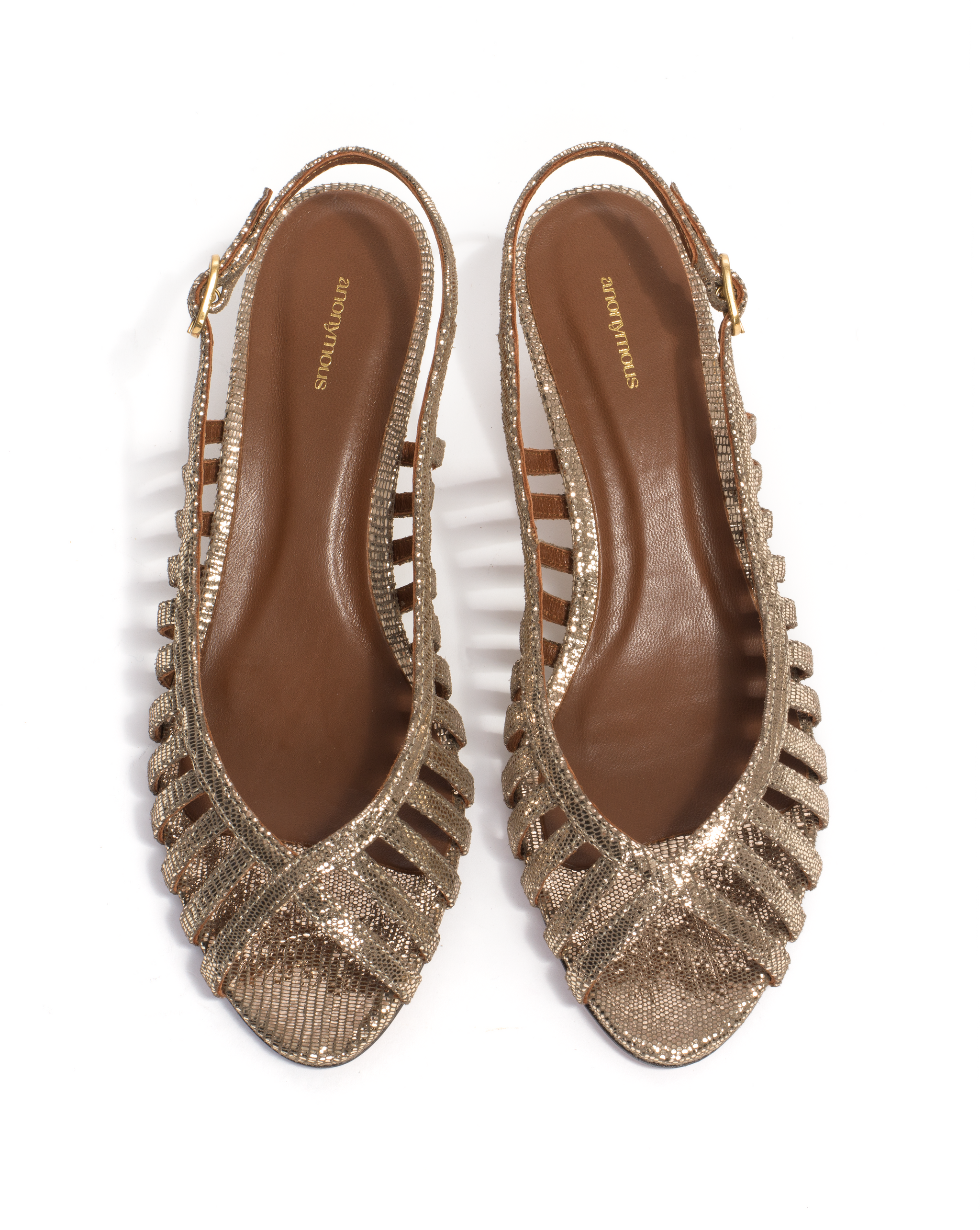 Carminho 40 stiletto Lizard metallic goat Vintage champagne - Anonymous Copenhagen
