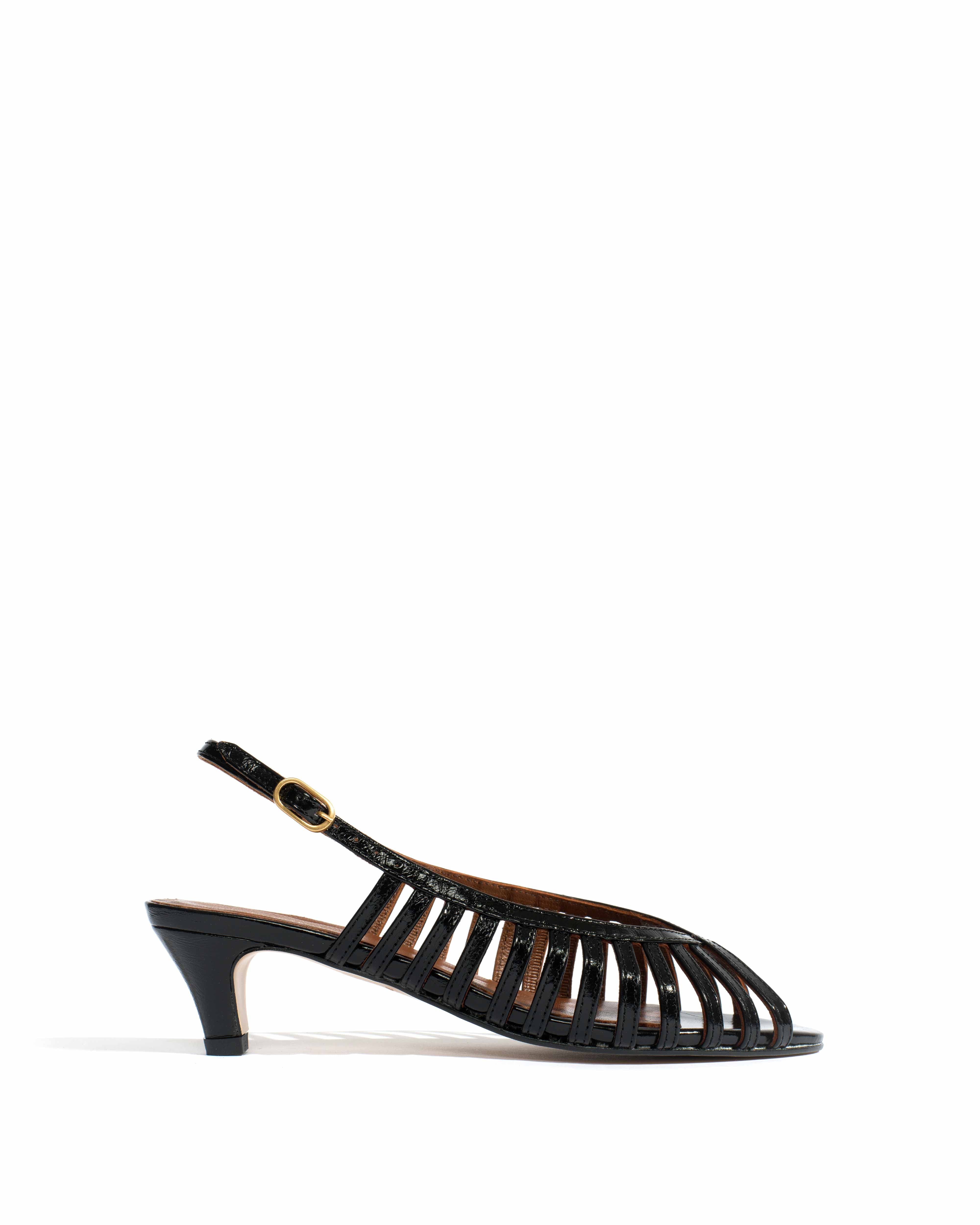 Carminho 40 stiletto Crinkled polished goat Black