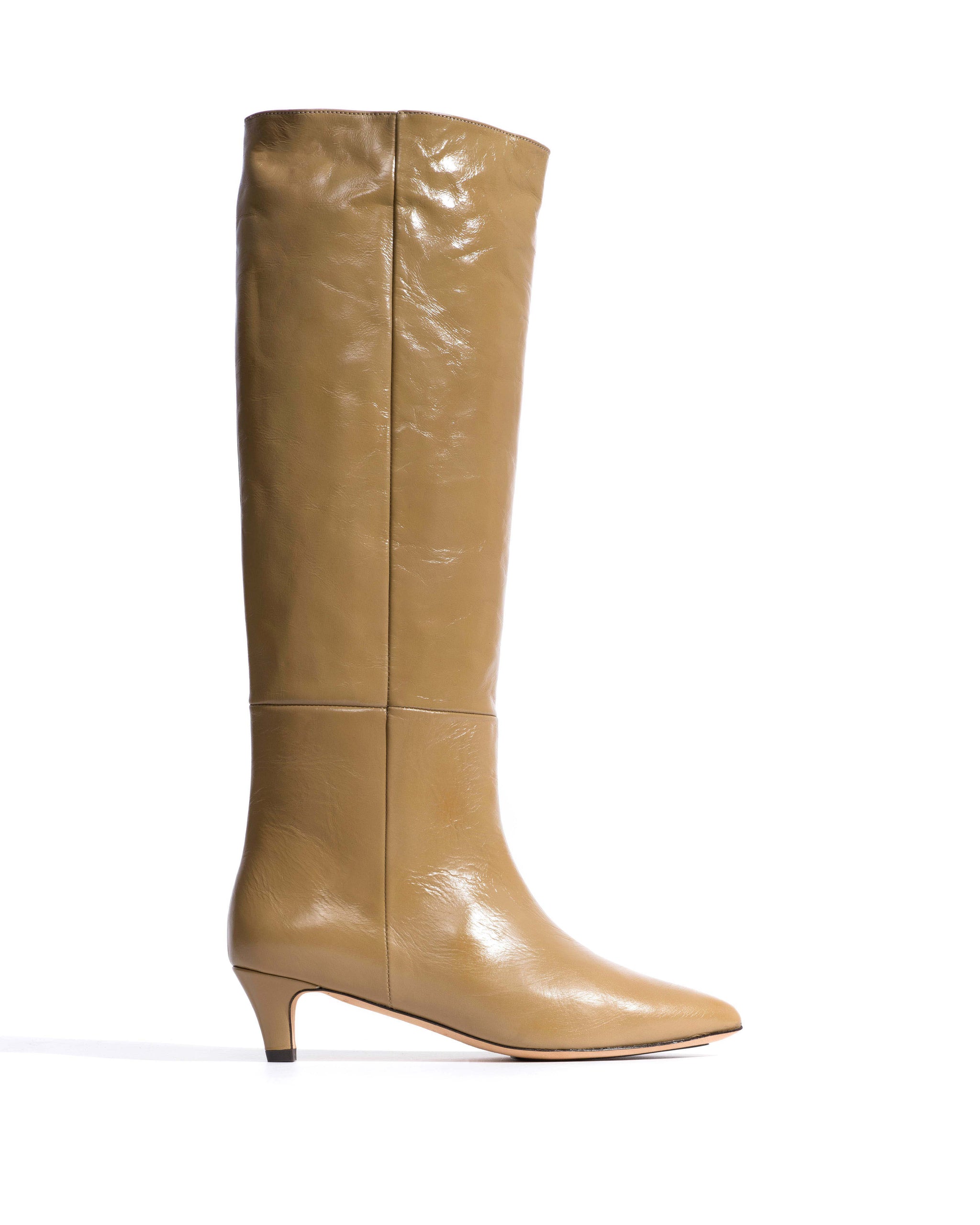 Cecilia 40 stiletto Crinkled soft calf Mushroom