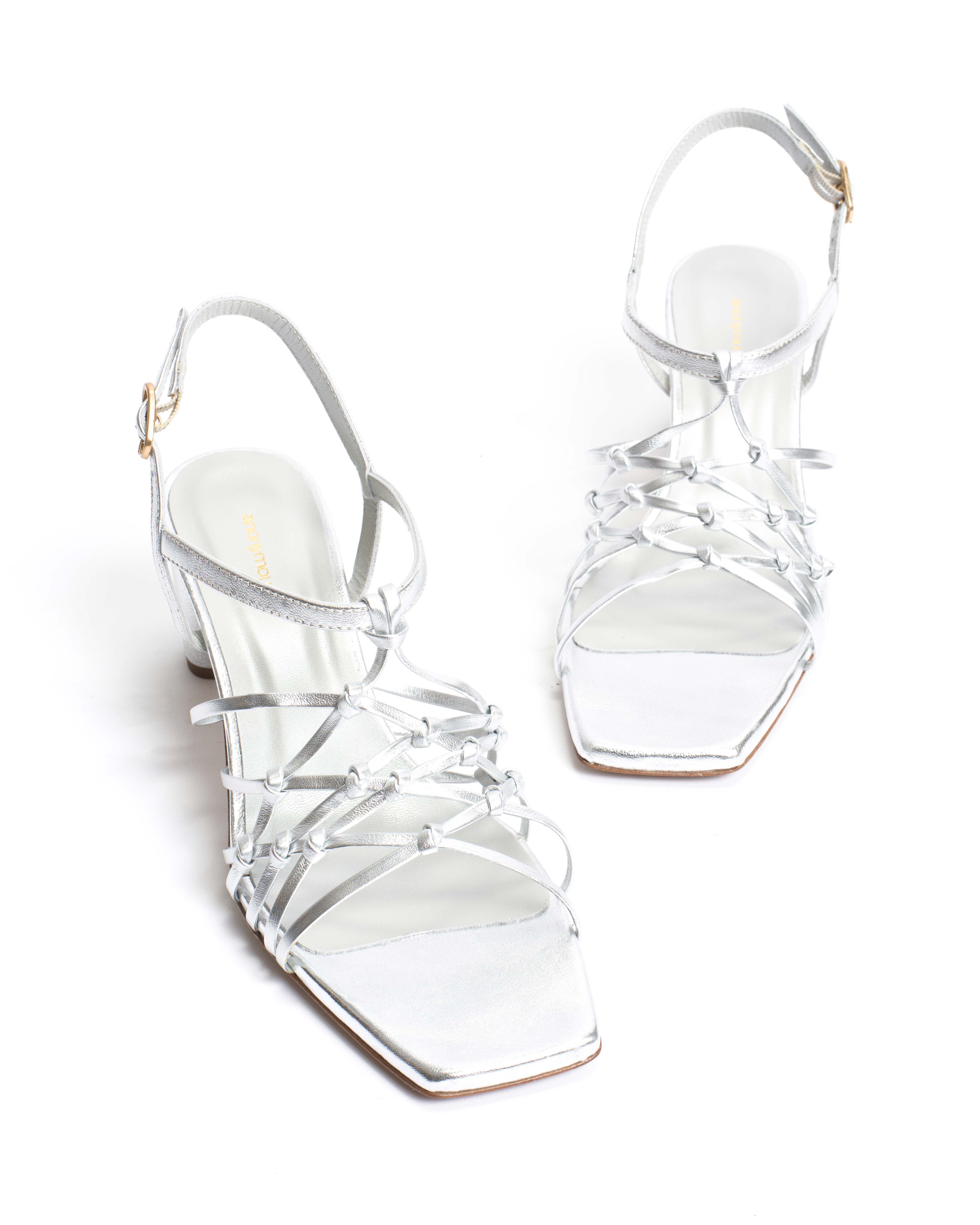Coco 60 hand-braided Hand-braided leather Silver