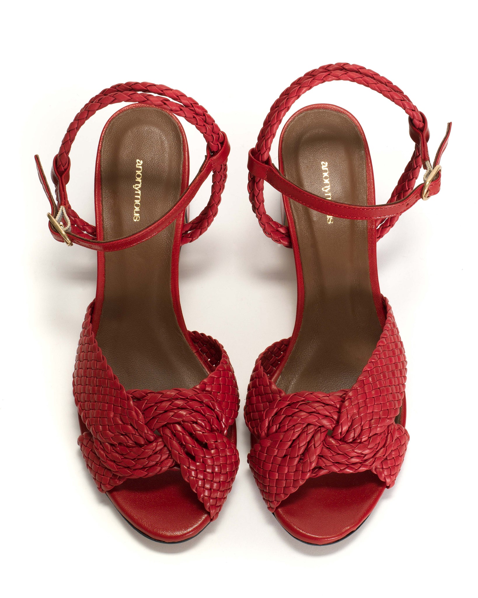 Dilaya 55 Hand-braided leather Ruby red - Anonymous Copenhagen