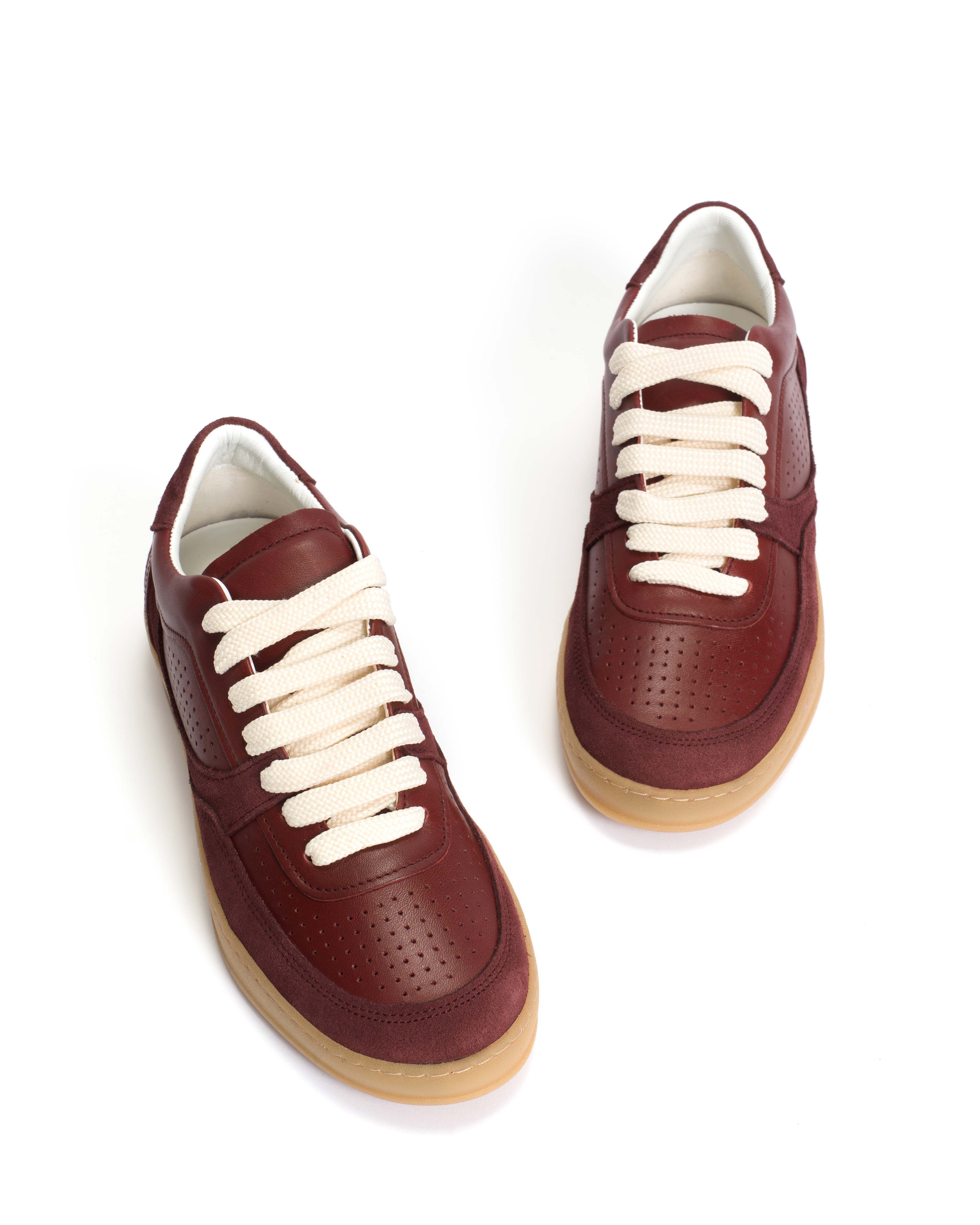 Elevate Calf suede & sleek leather Pomegranate