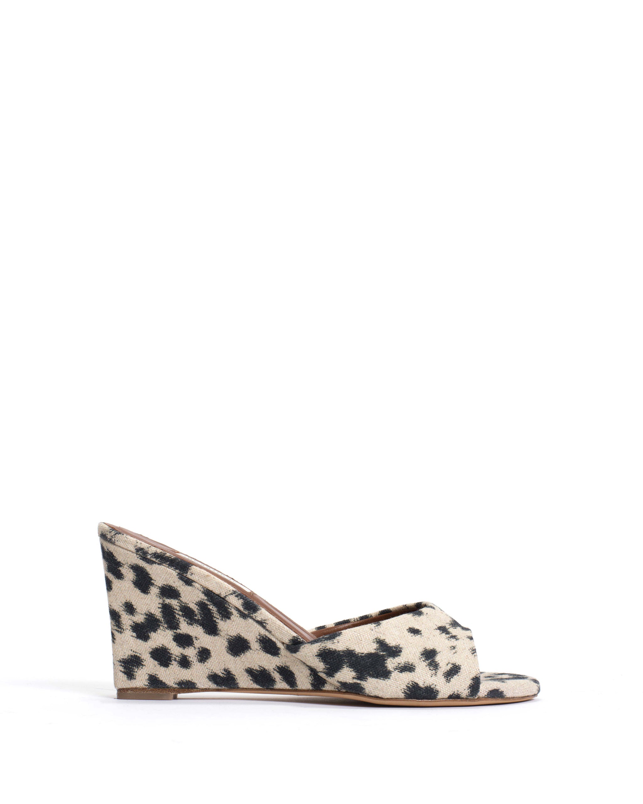 Gwen 75 wedge Natural cotton-linen Leopard - Anonymous Copenhagen