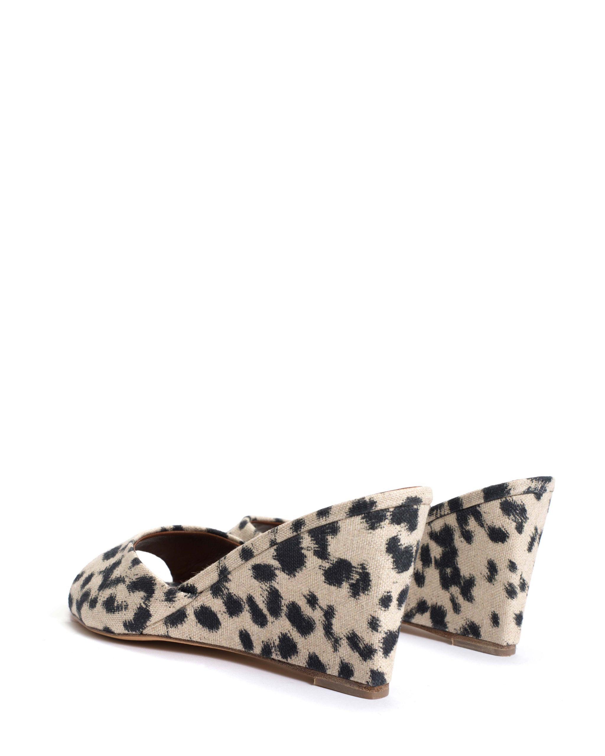 Gwen 75 wedge Natural cotton-linen Leopard - Anonymous Copenhagen