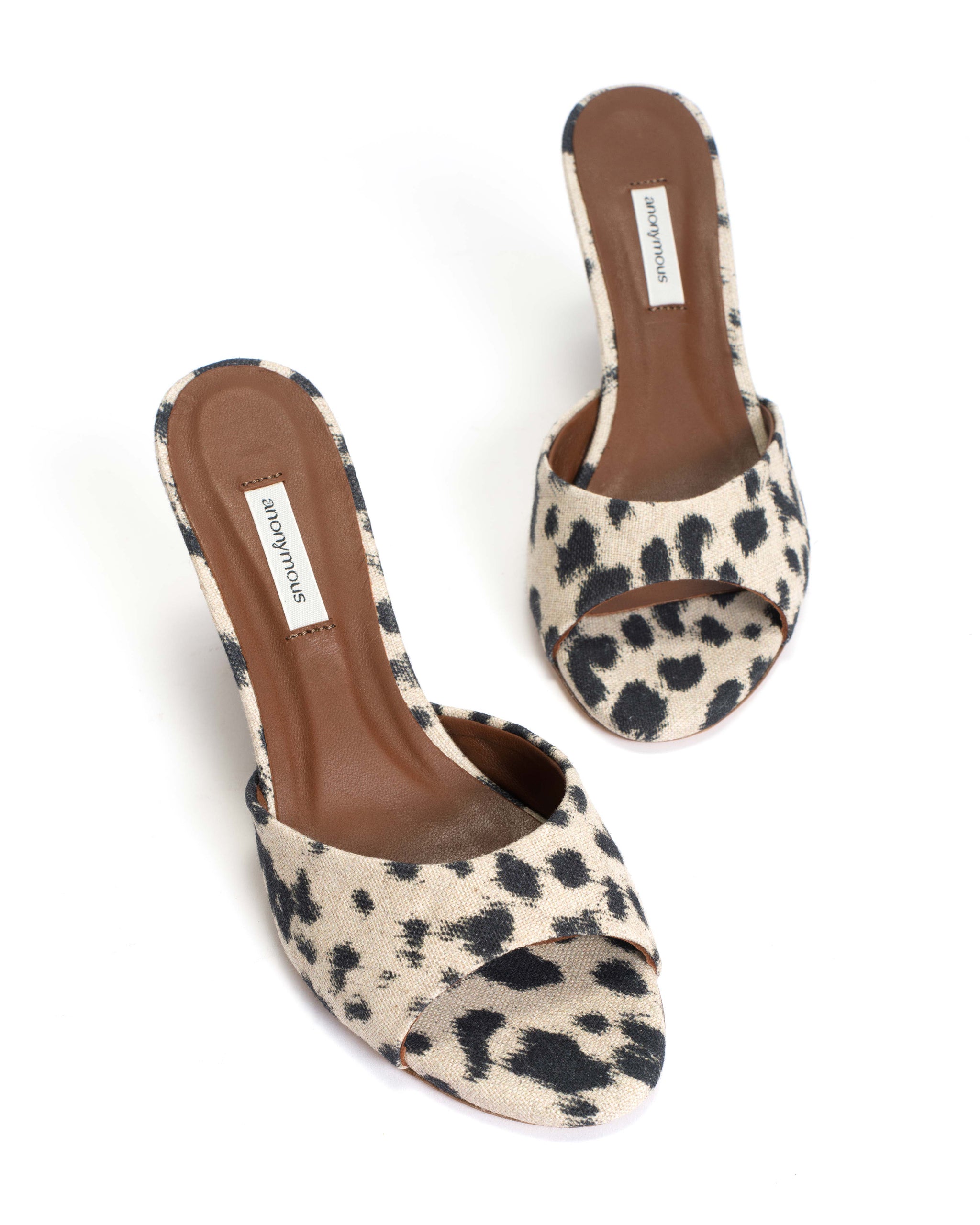 Gwen 75 wedge Natural cotton-linen Leopard - Anonymous Copenhagen