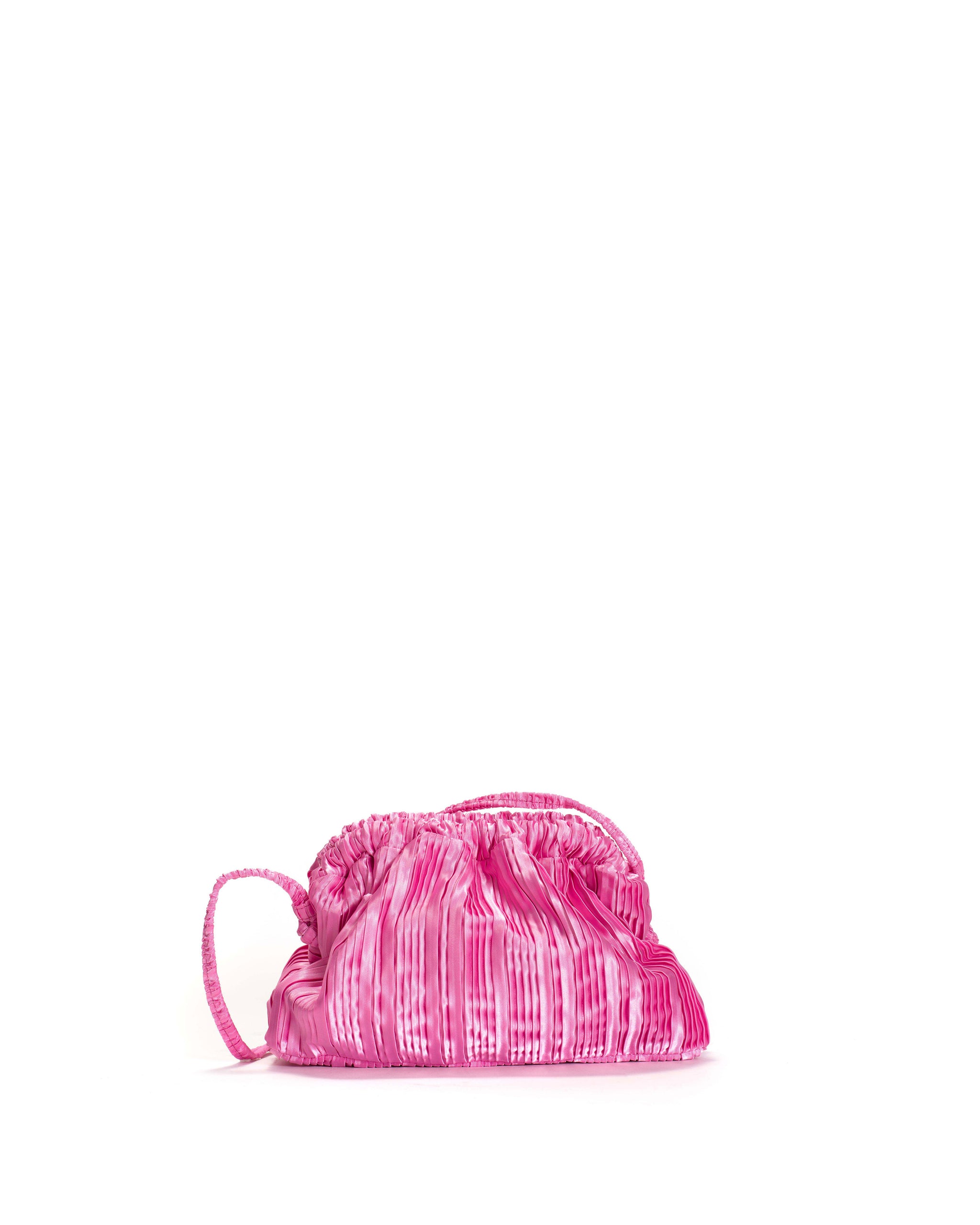 Hally petite cloud bag Pleated satin Raspberry sorbet - Anonymous Copenhagen