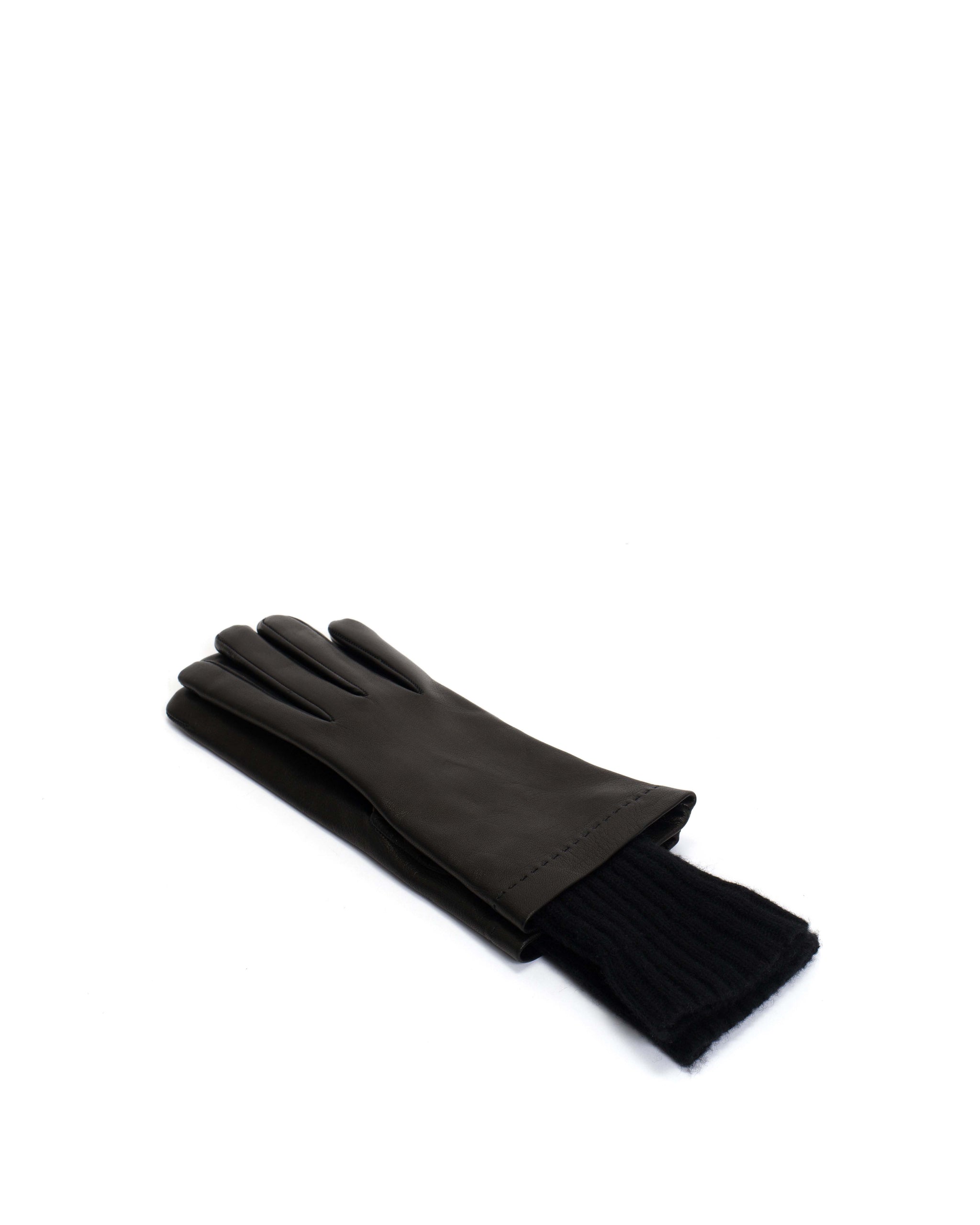Hanni leather cashmere glove Lamb leather & 100% cashmere Black & black - Anonymous Copenhagen