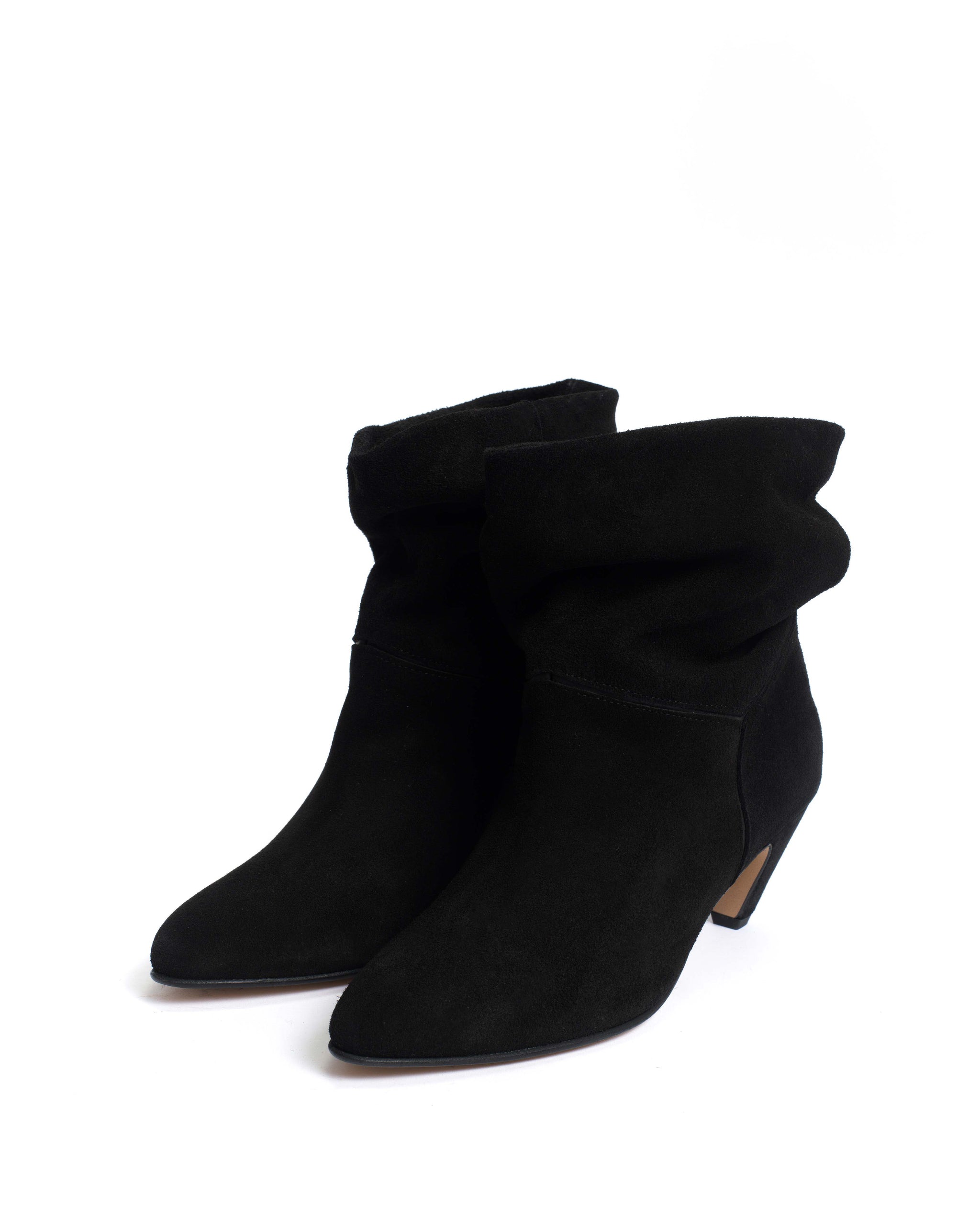 Jassi 50 Stiletto Calf suede & sleek leather Black - Anonymous Copenhagen