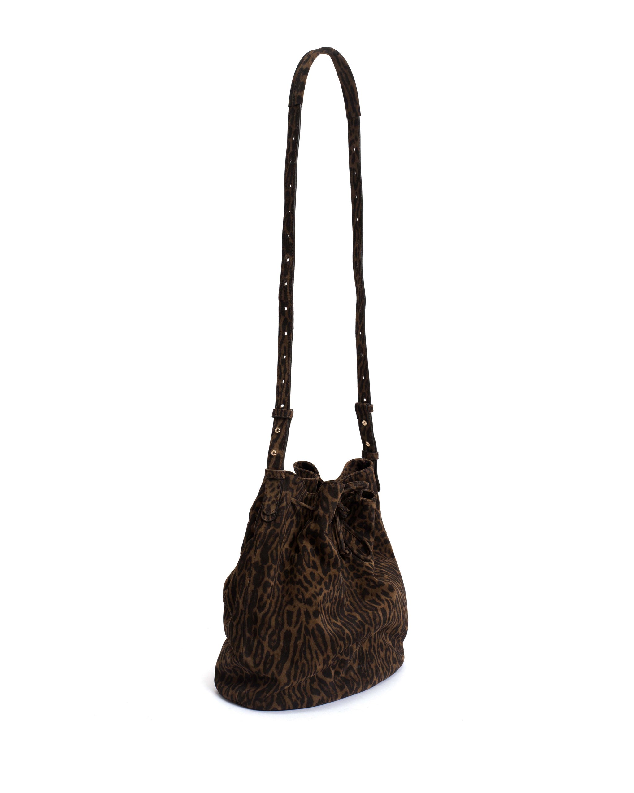 Kacey grand bucket bag Calf suede print Jaguar - Anonymous Copenhagen