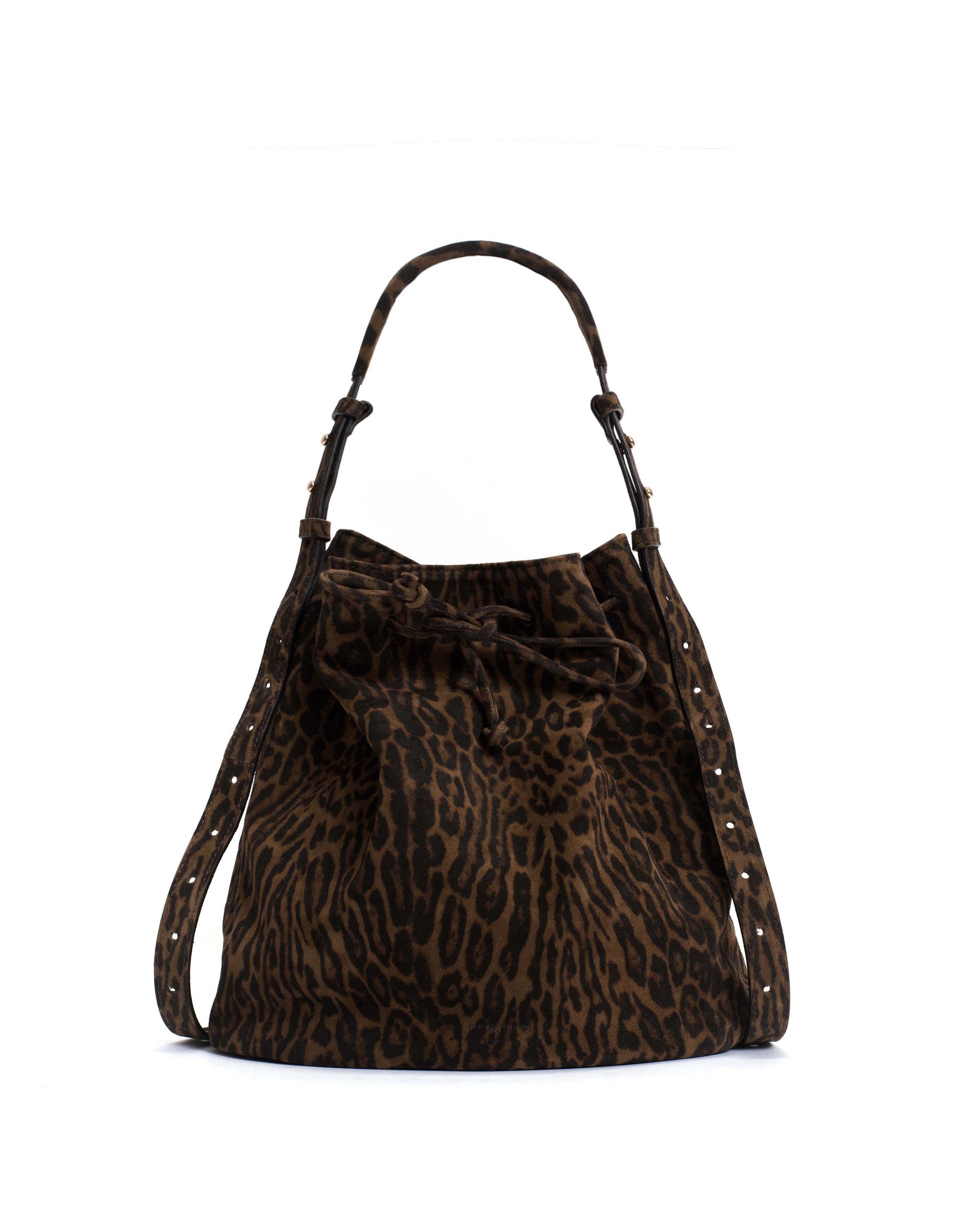 Kacey grand bucket bag Calf suede print Jaguar - Anonymous Copenhagen