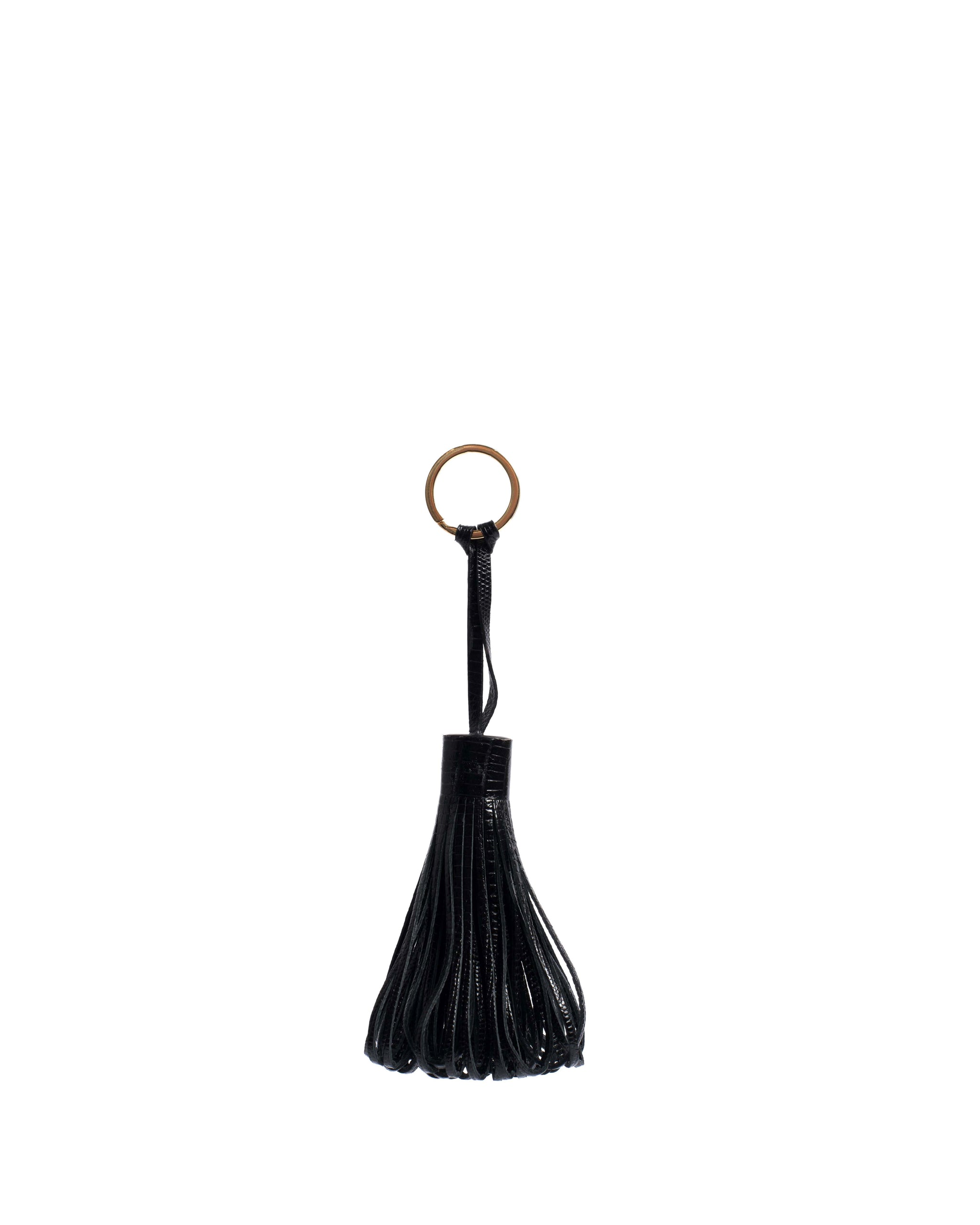Katty fringe keyring Calf lizard Black - Anonymous Copenhagen