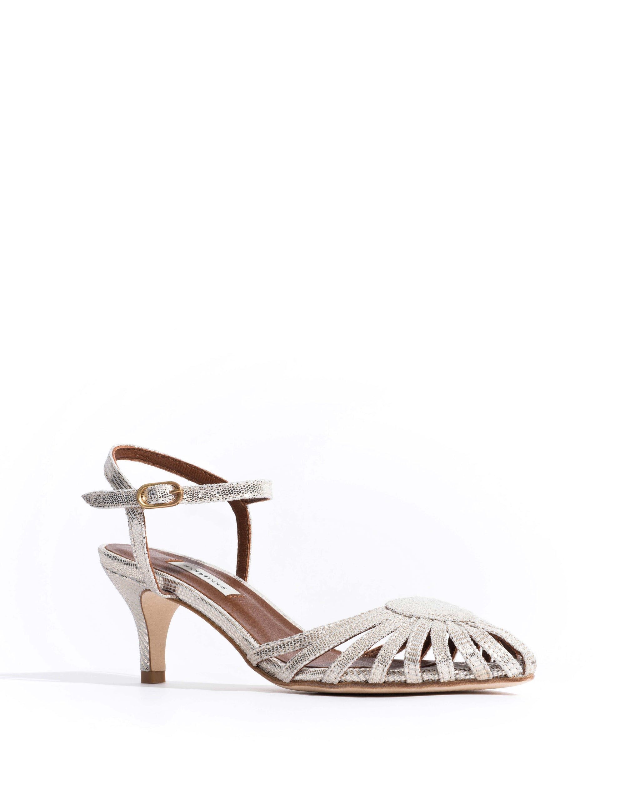 Keesha 55 Lizard metallic goat champagne - Anonymous Copenhagen Heels