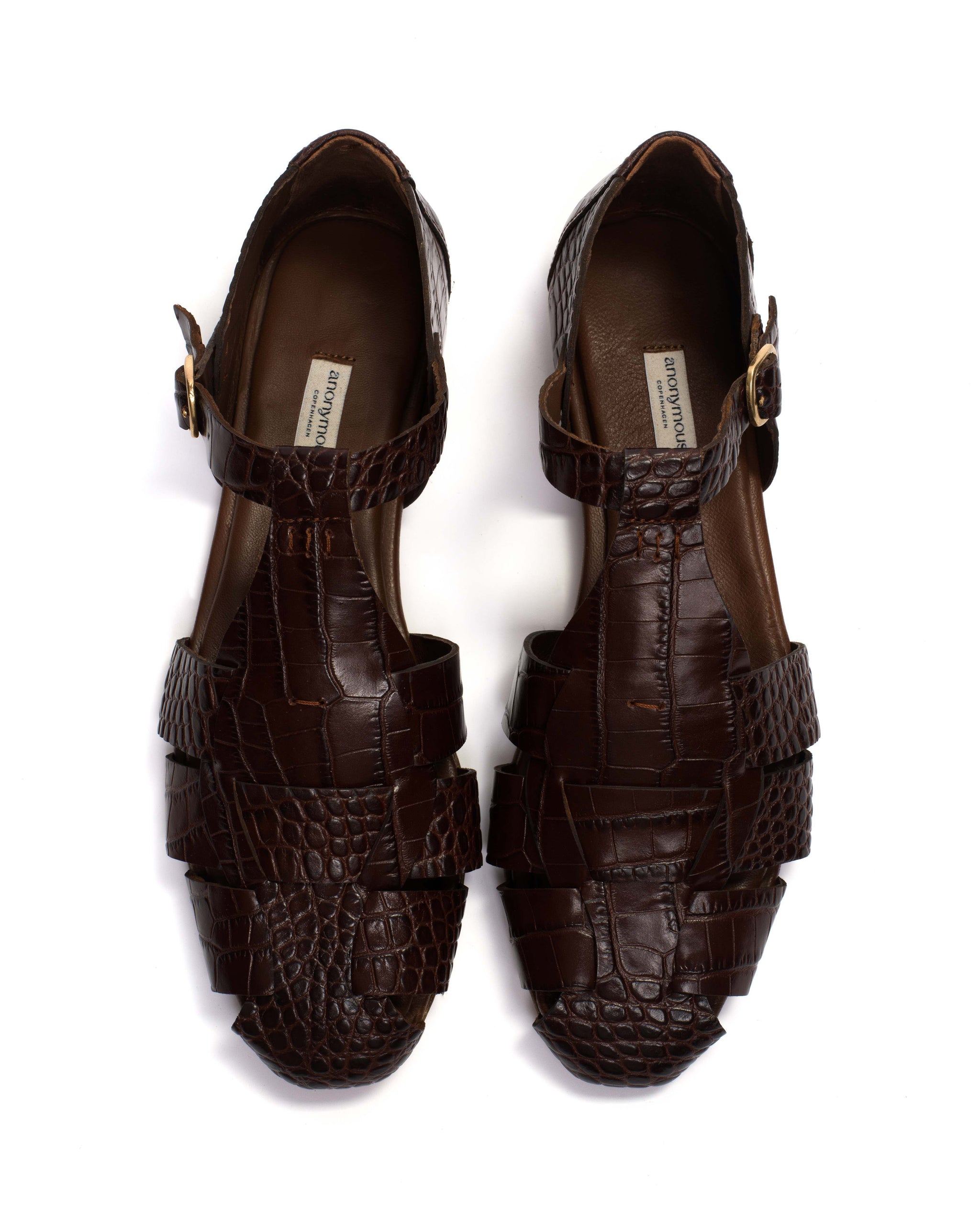 Lain flats Croco calf Chocolate - Anonymous Copenhagen
