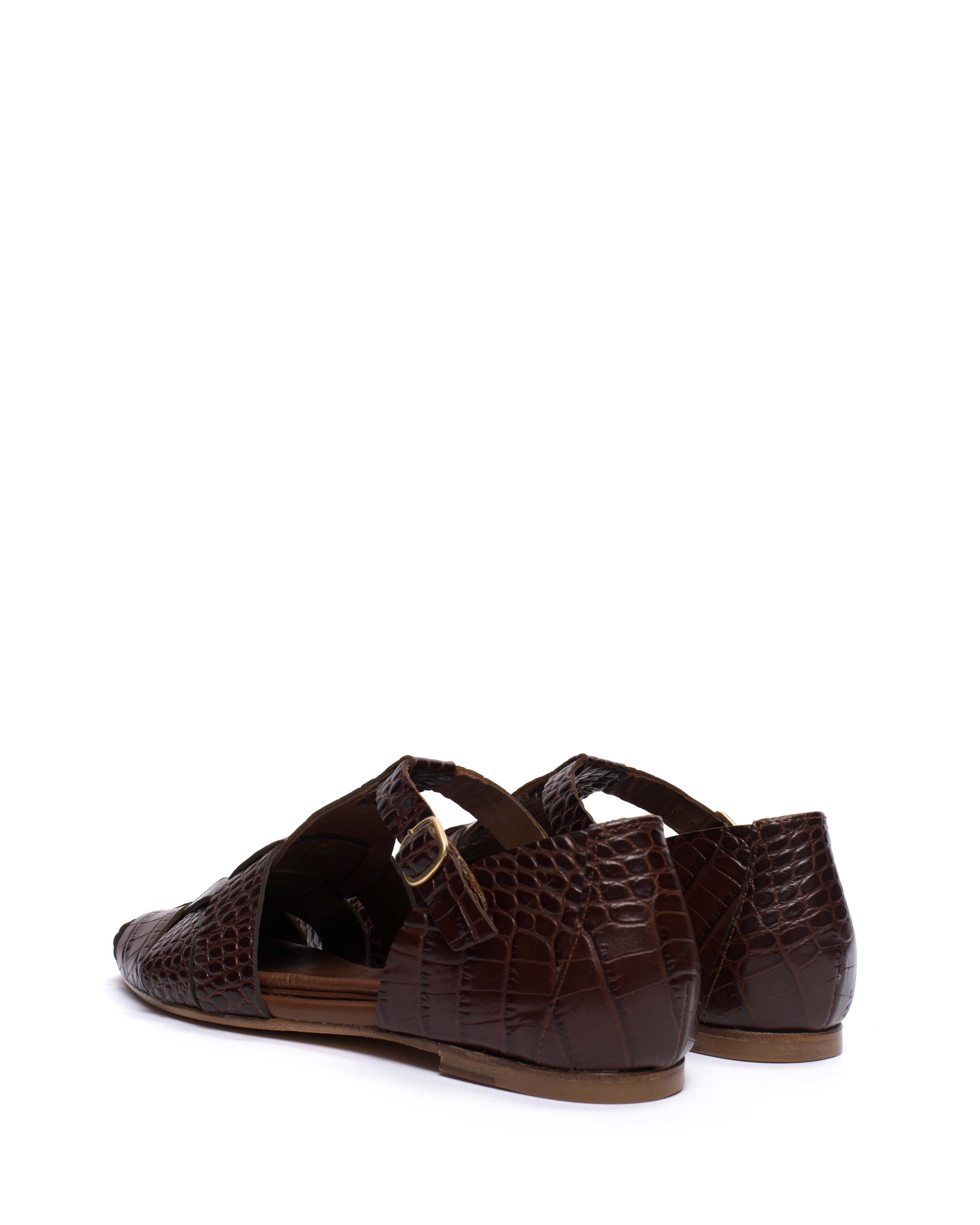 Lain flats Croco calf Chocolate