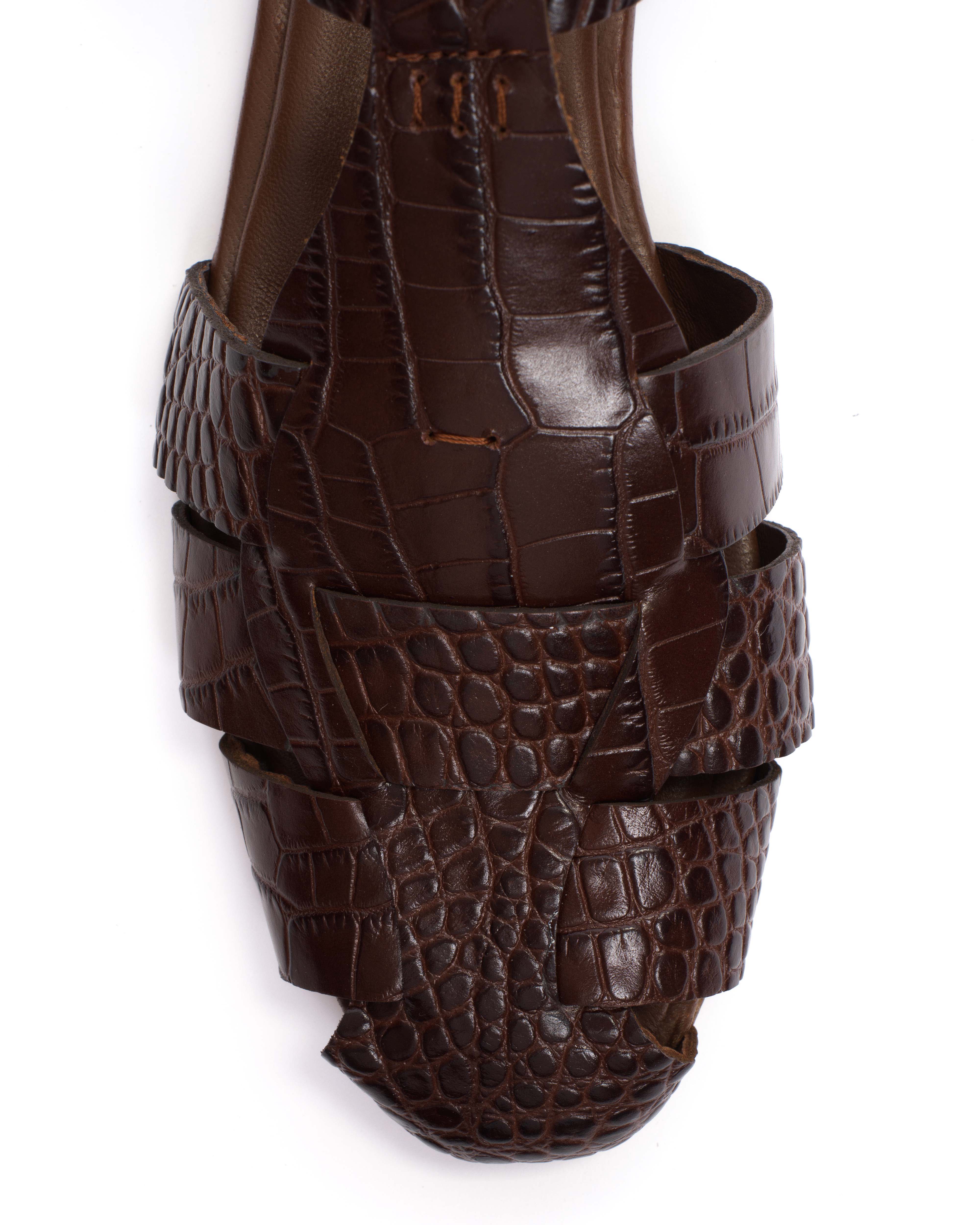 Lain flats Croco calf Chocolate