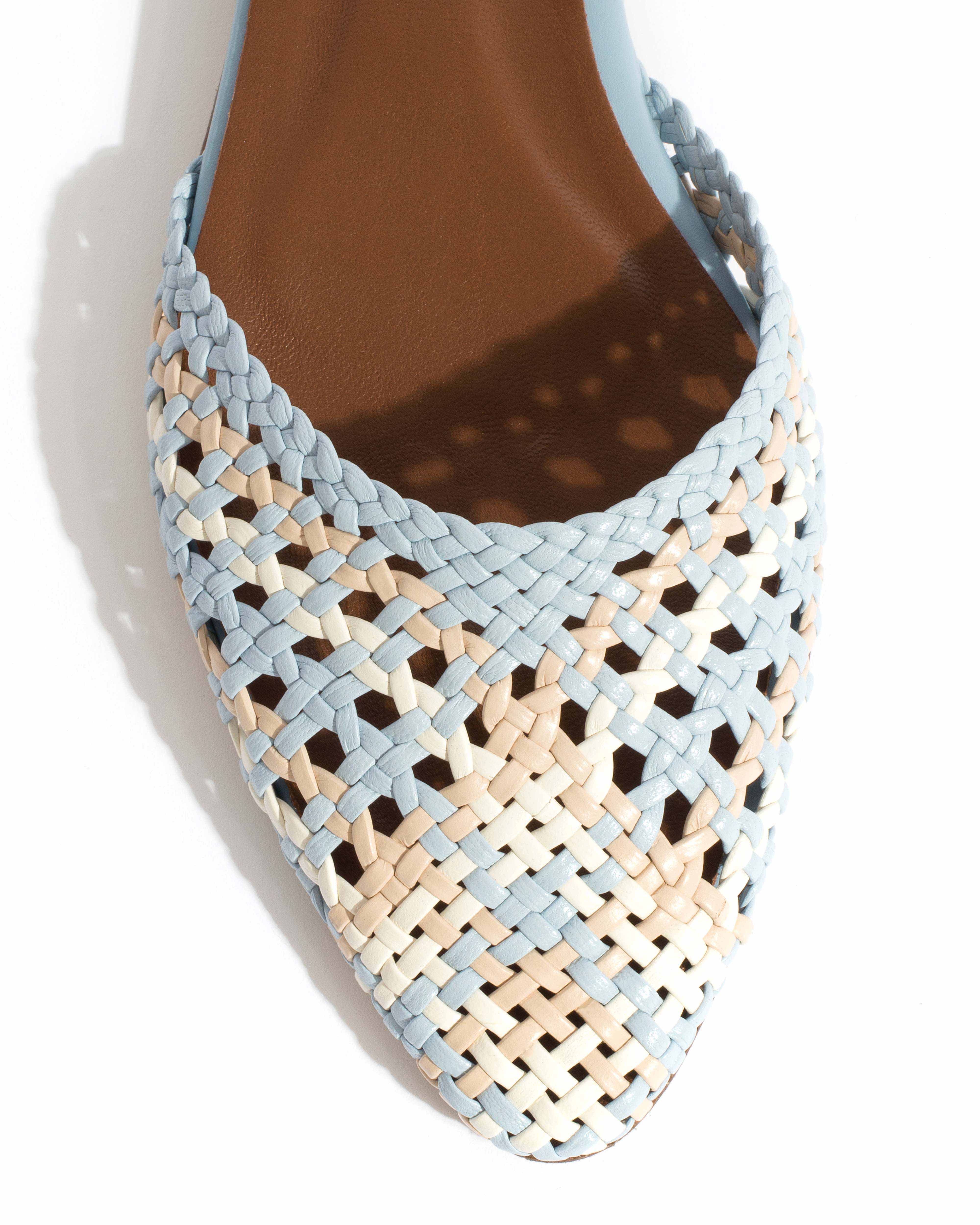 Senara 10 Hand-braided leather Lichen blue mix