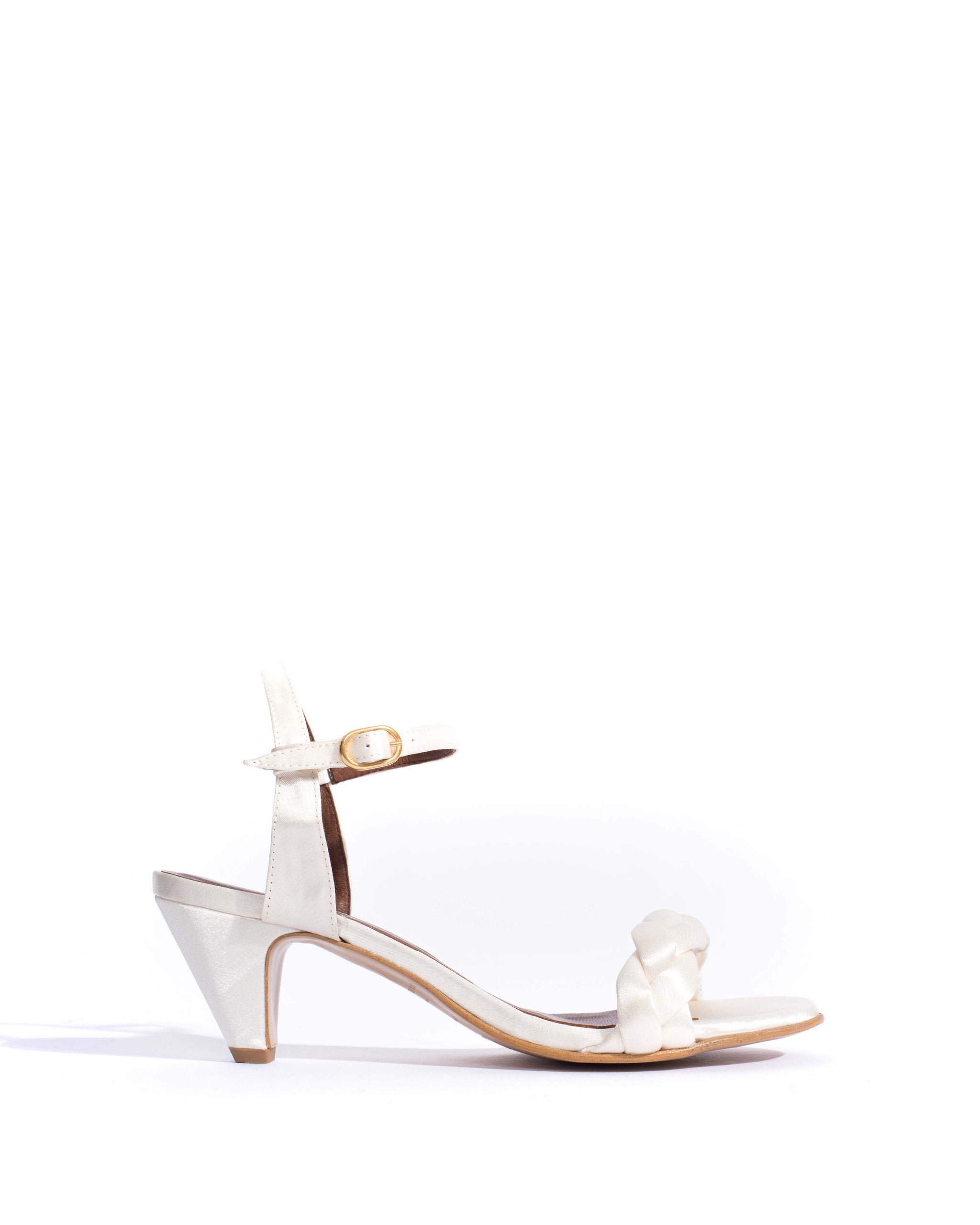 Grace 50 stiletto Antique satin Pearl white - Anonymous Copenhagen Heels