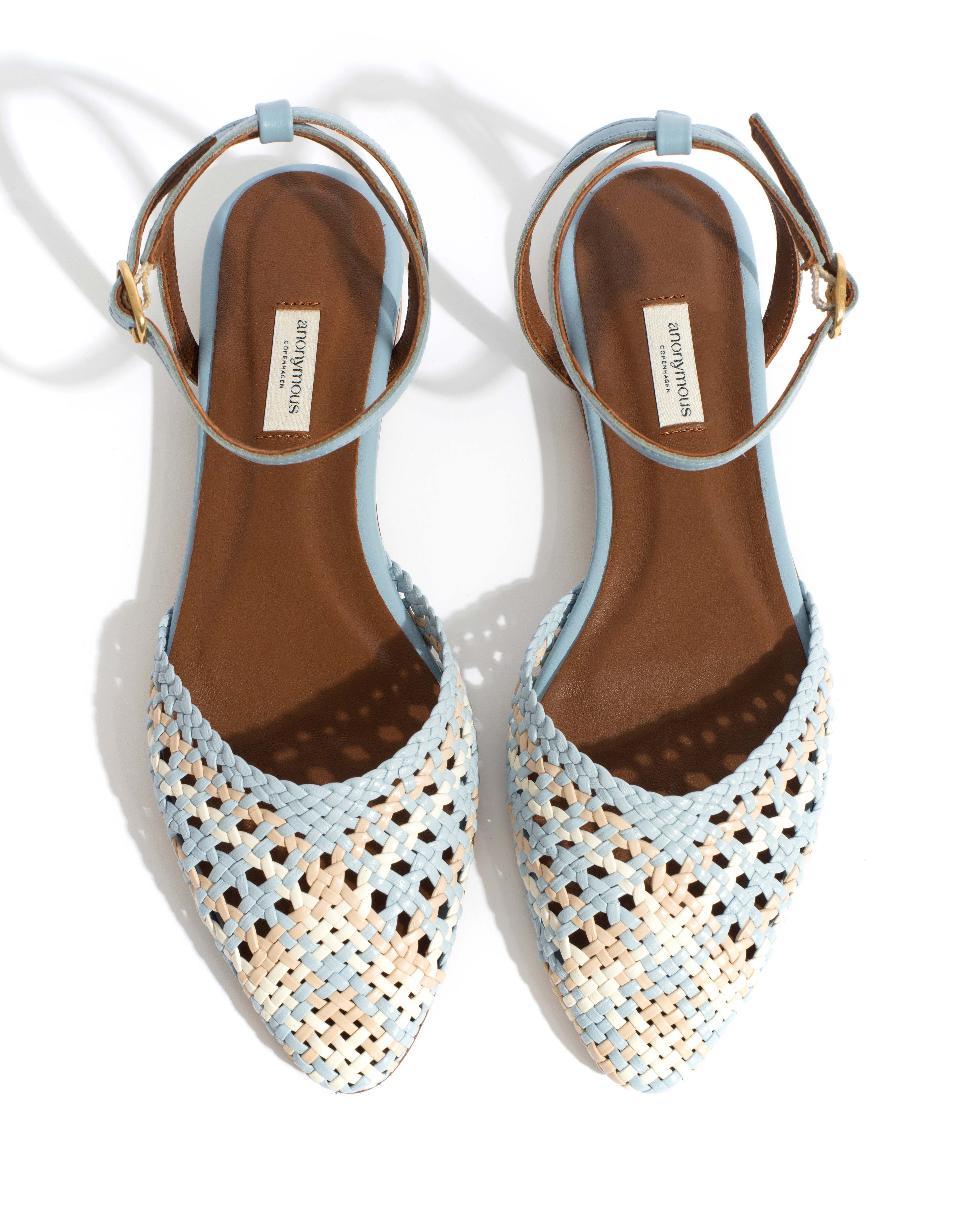 Senara 10 Hand-braided leather Lichen blue mix