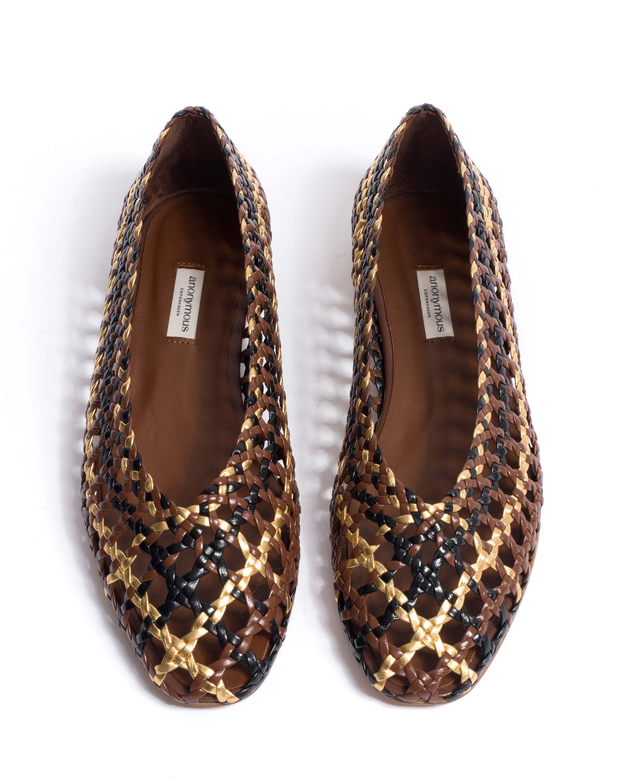 Sessi 10 Hand-braided leather Chocolate mix - Anonymous Copenhagen Shoes