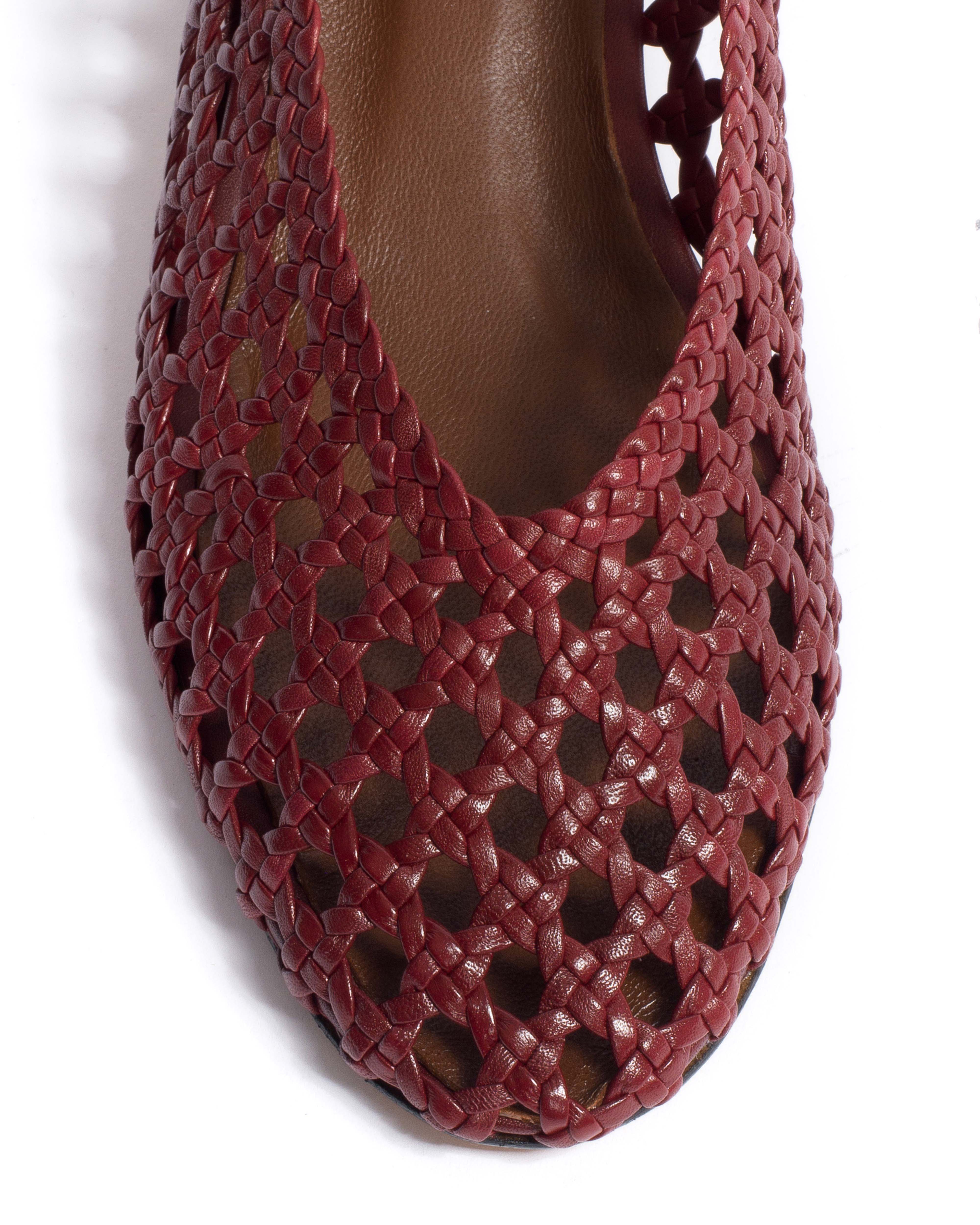 Sessi 40 hand-braided Hand-braided leather Pomegranate
