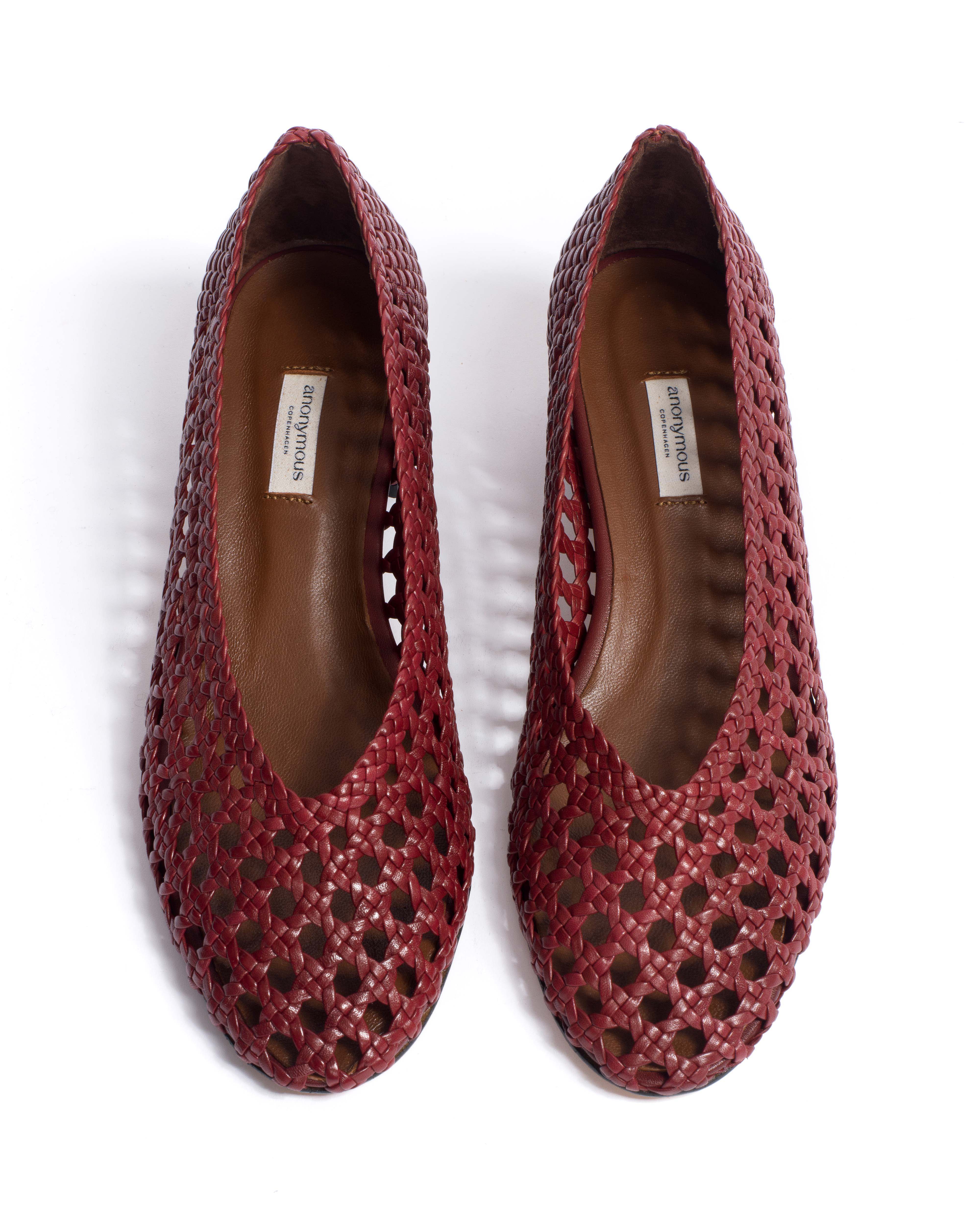 Sessi 40 hand-braided Hand-braided leather Pomegranate