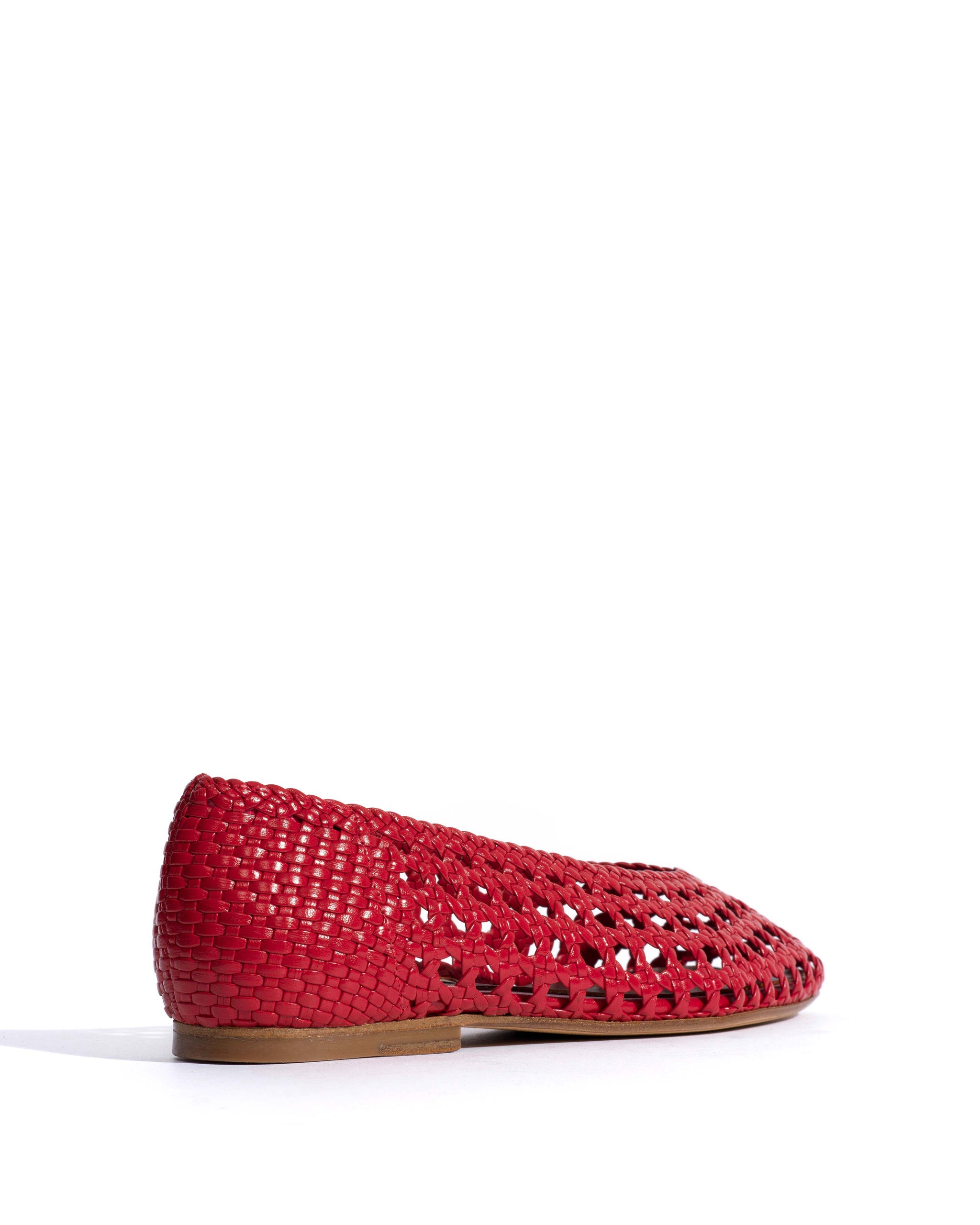 Sessi 10 Hand-braided leather Ruby red - Anonymous Copenhagen Flat-loafers & ballerinas & pumps