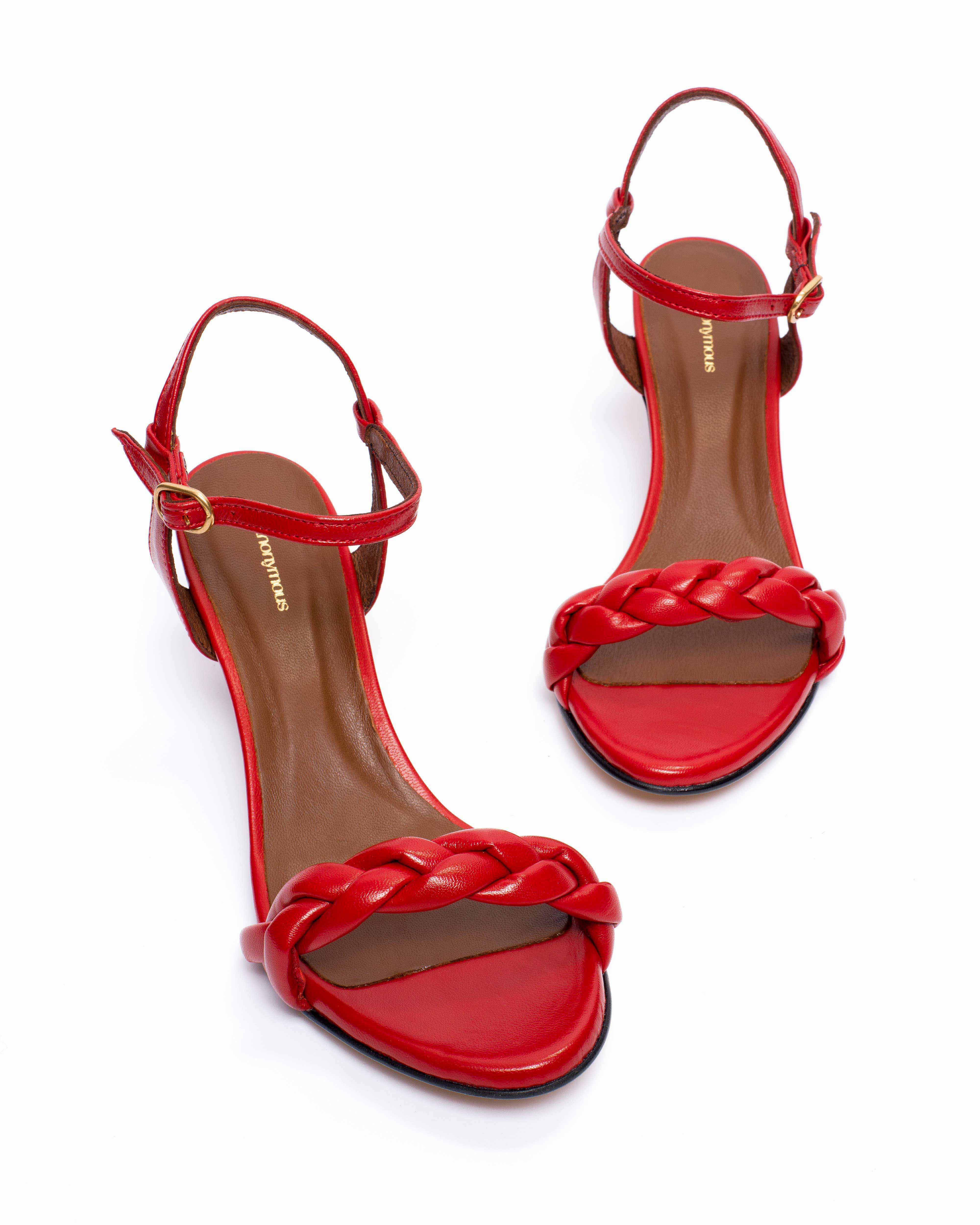 Grace 50 stiletto Shiny lamb Ruby red