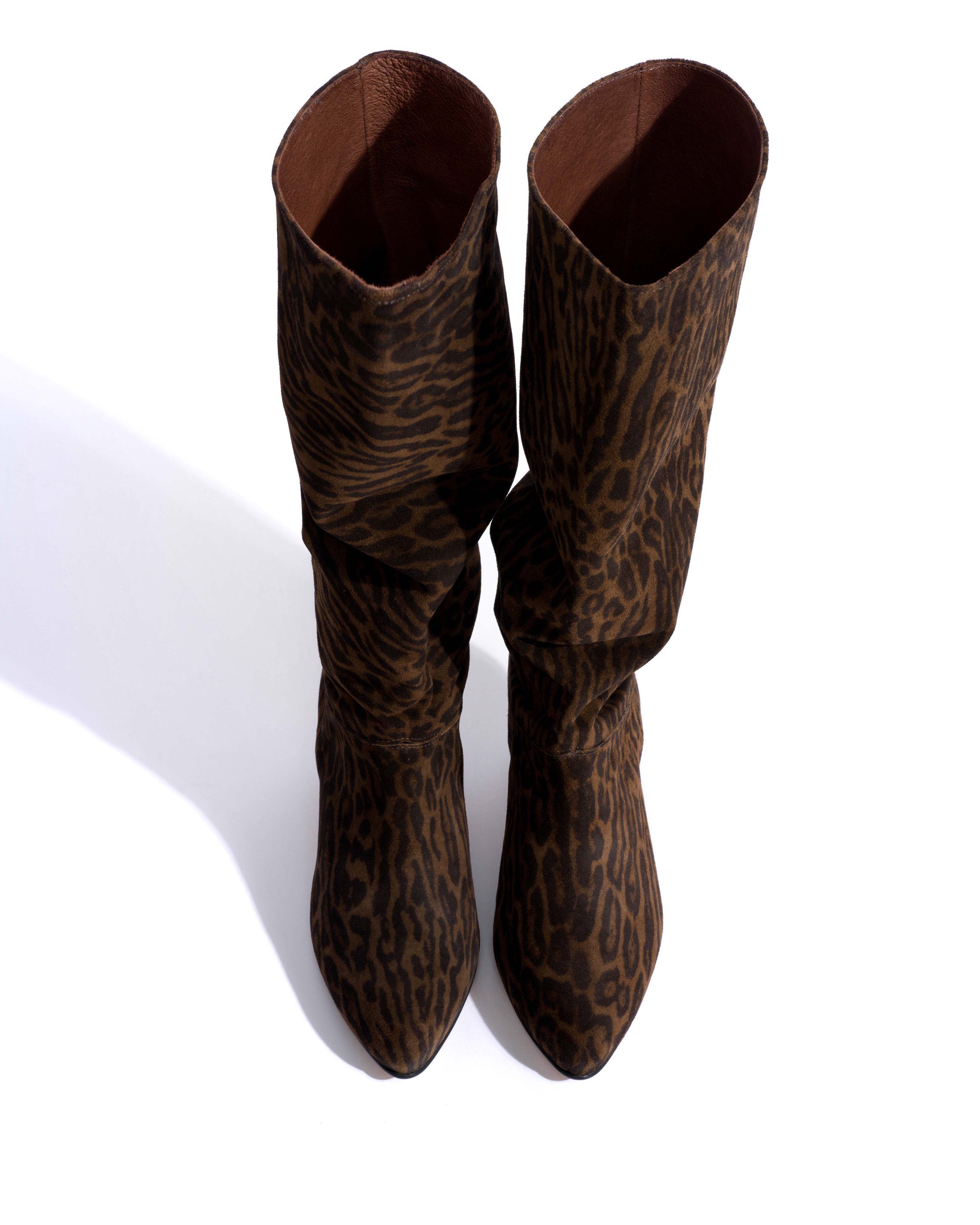 Jasmina 50 stiletto Calf suede print & sleek leather Jaguar & black -