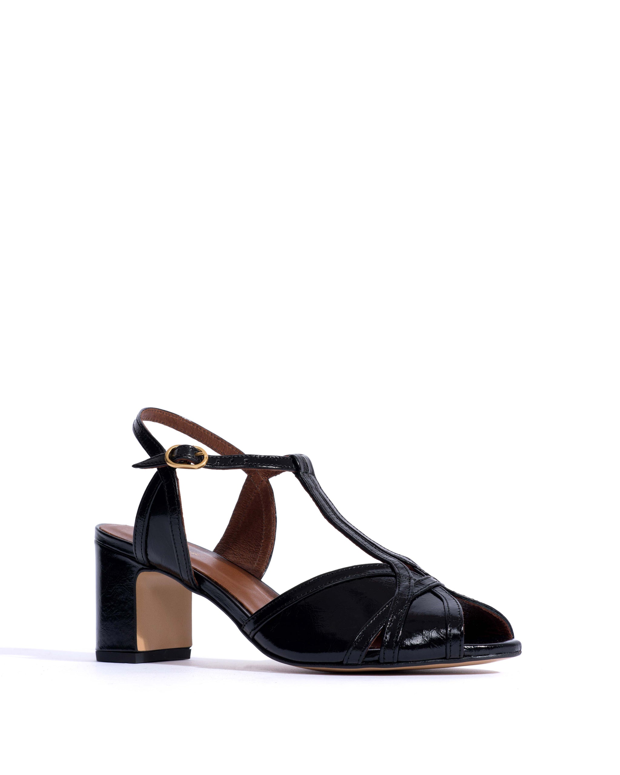 Therese 55 Crinkled polished goat Black - Anonymous Copenhagen Heels
