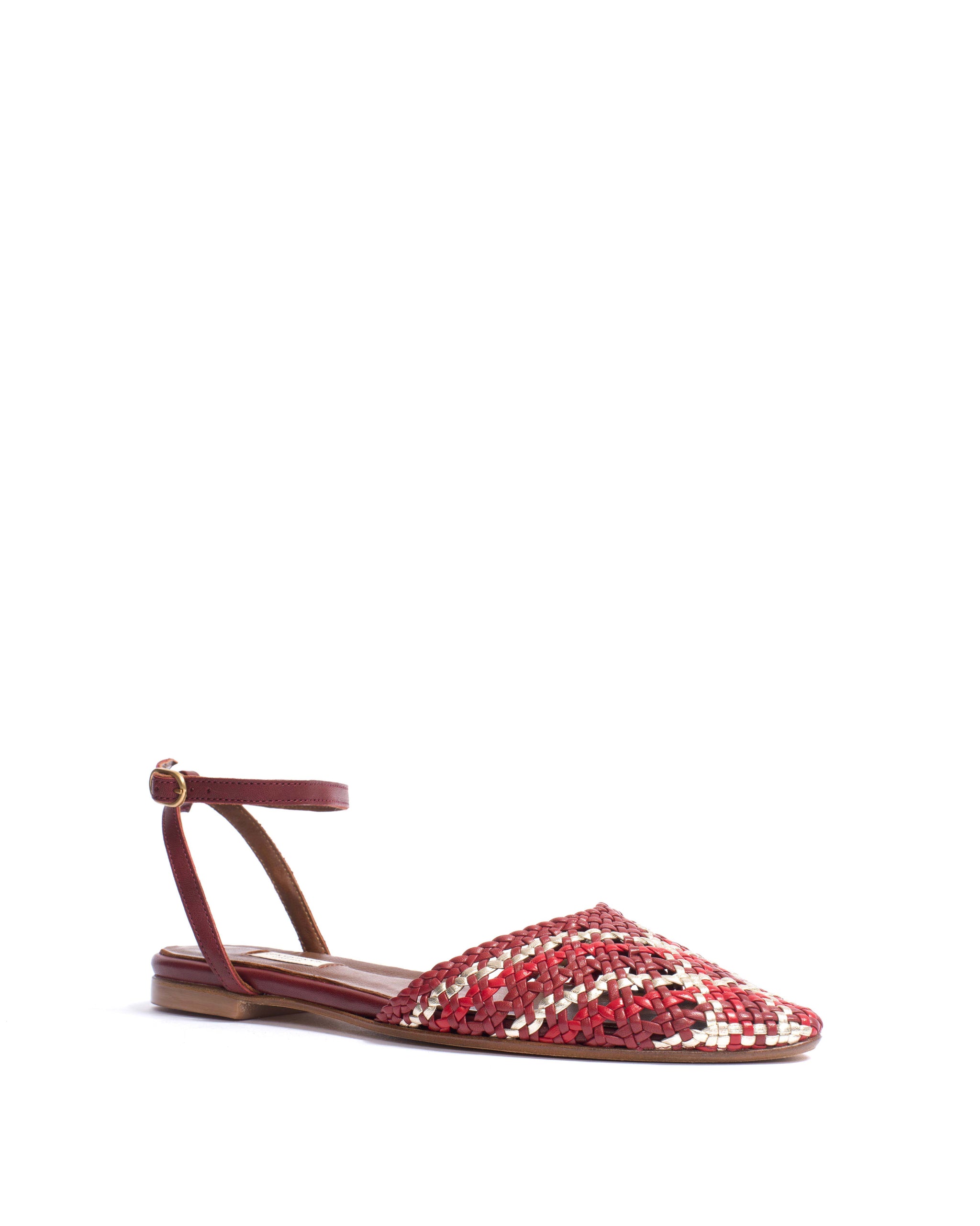 Senara 10 Hand-braided leather Pomegranate mix - Anonymous Copenhagen Shoes