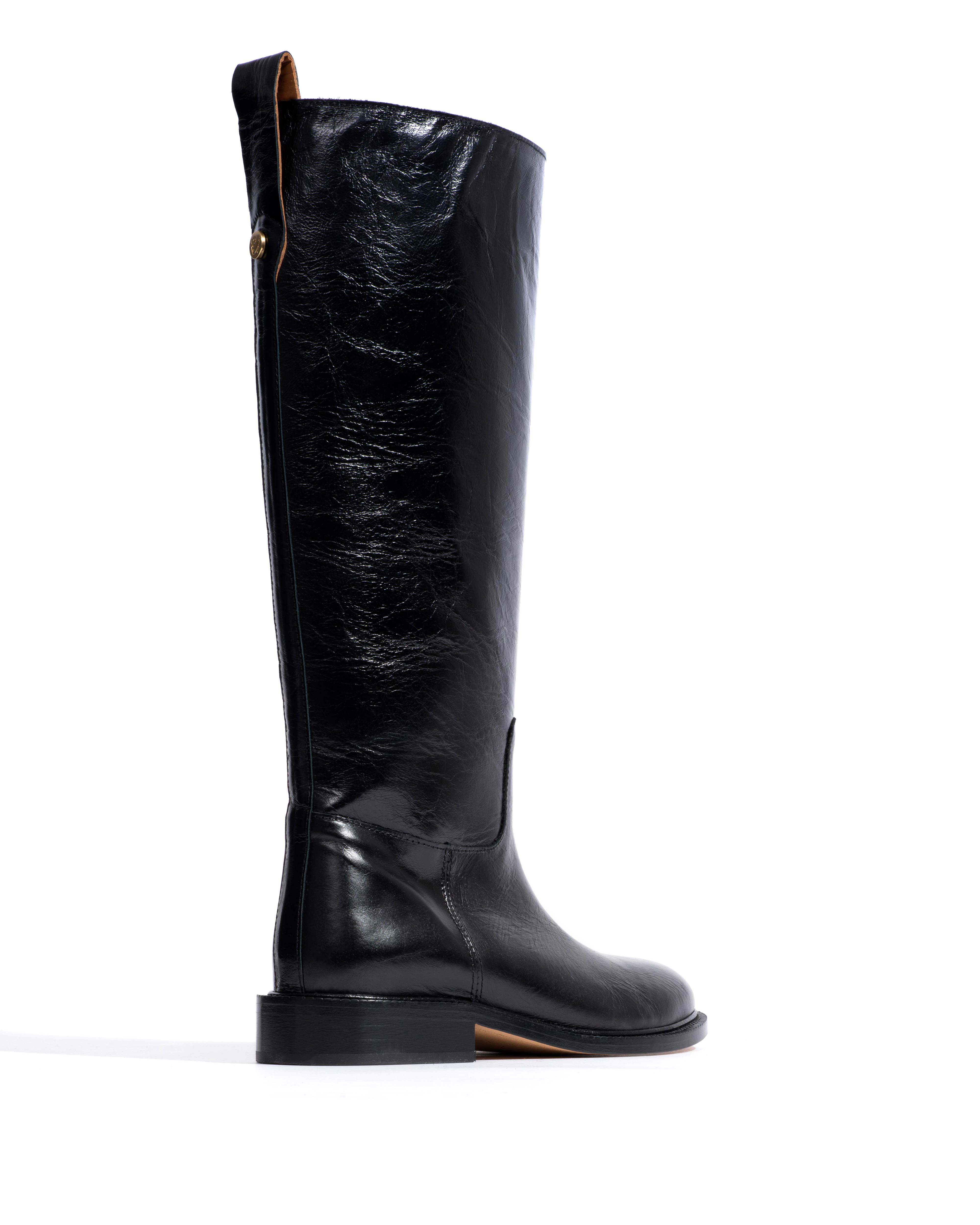 Semih Crinkled soft calf Black