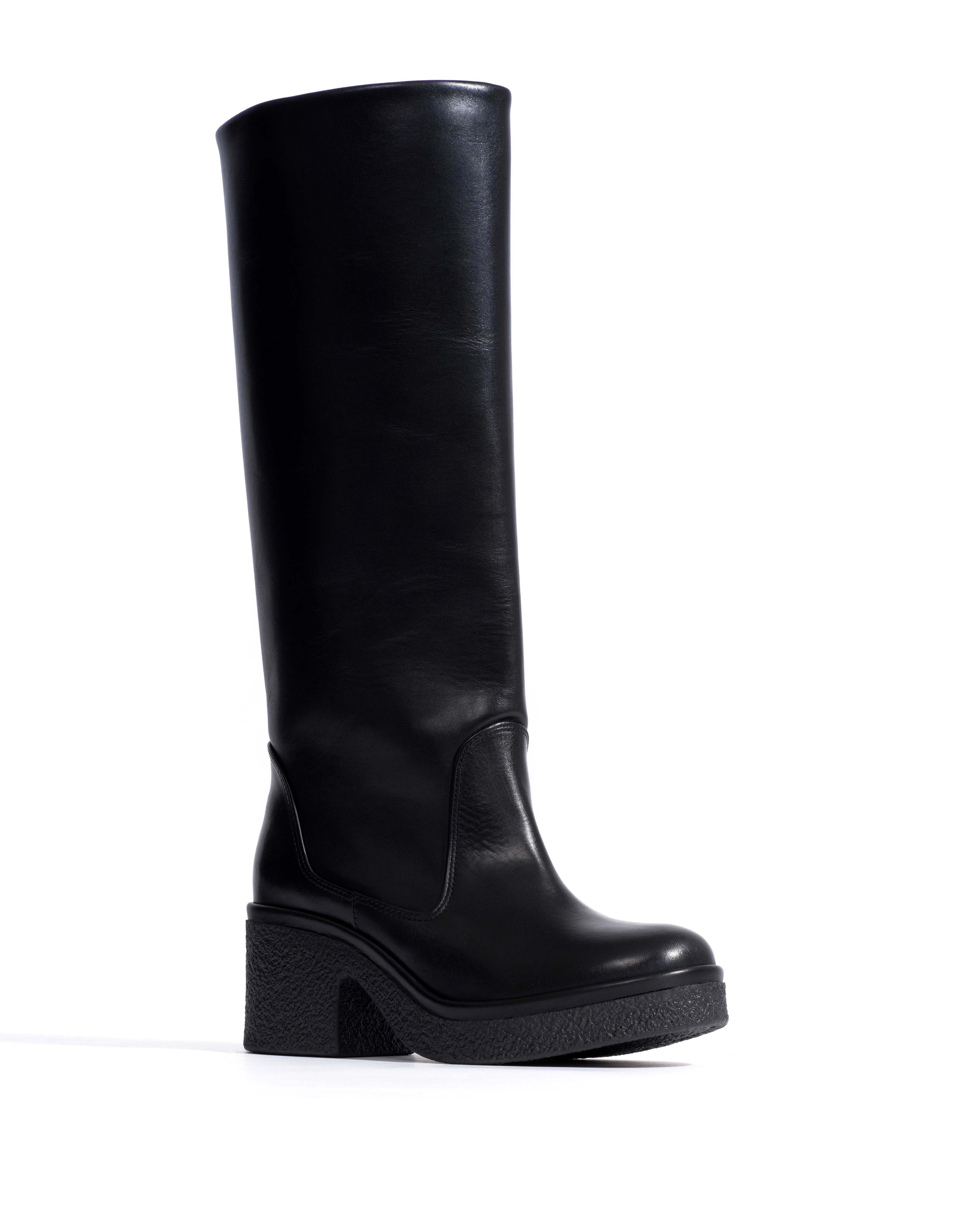 Valle 65 platform Soft calf & sole Black & black