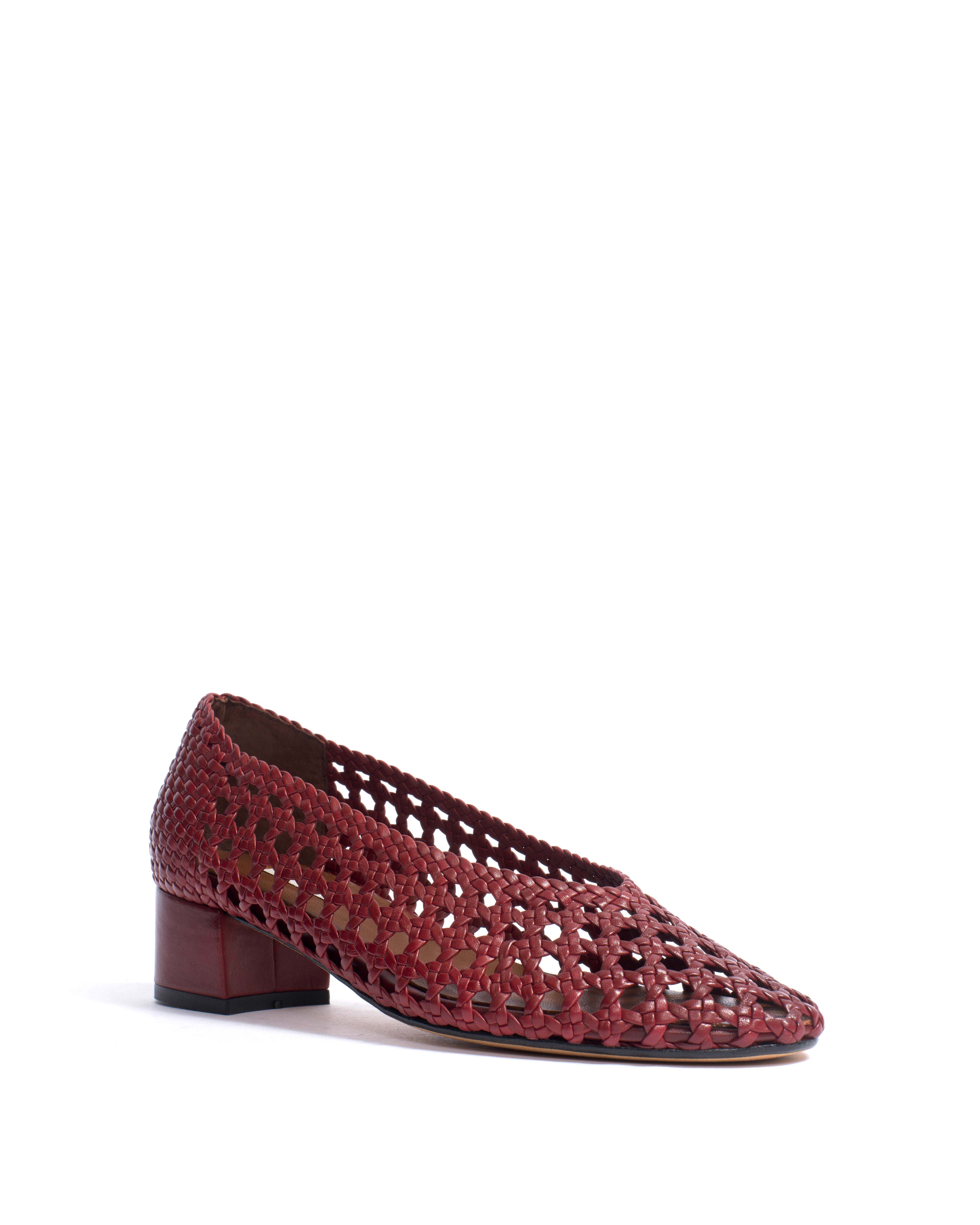 Sessi 40 hand-braided Hand-braided leather Pomegranate
