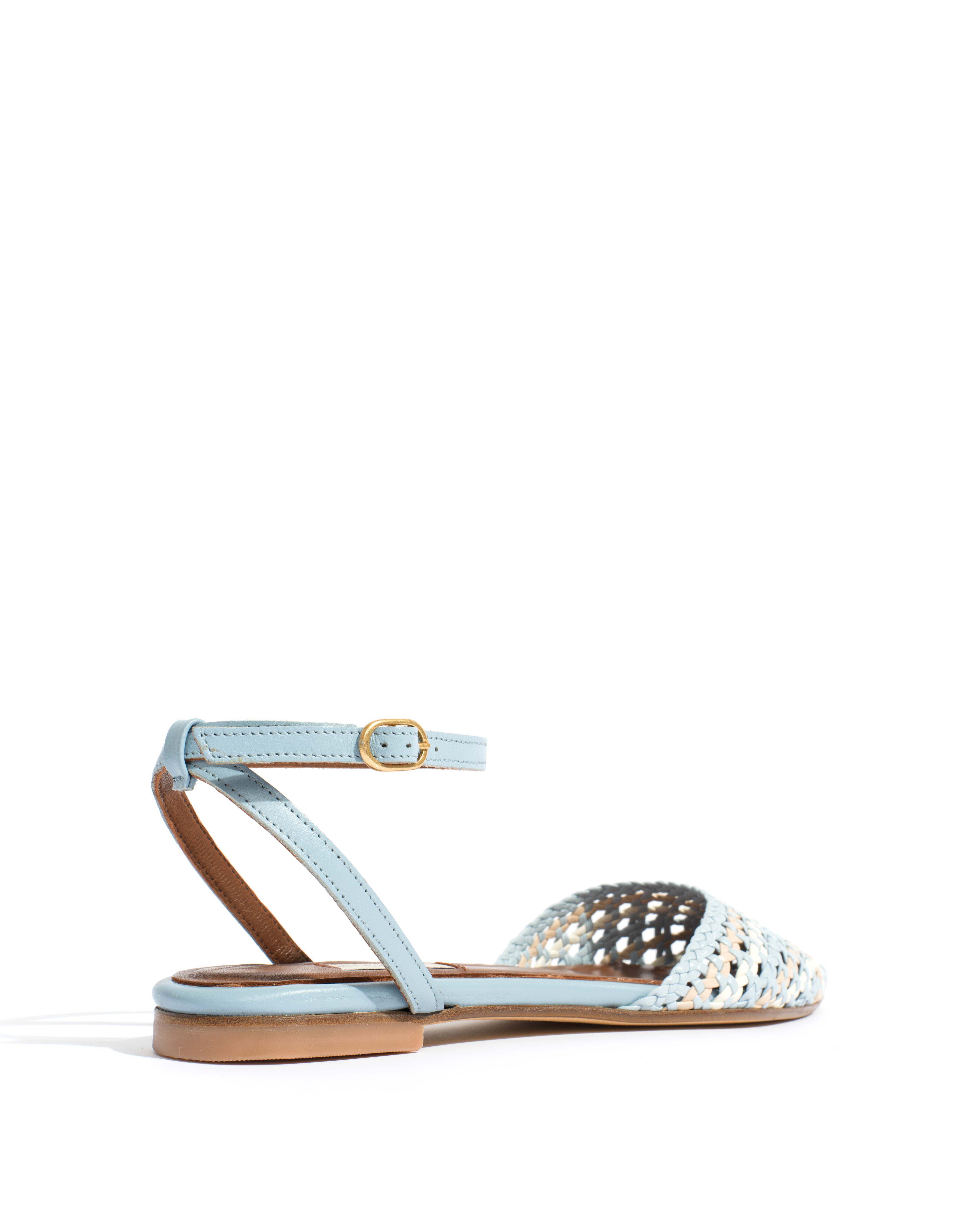 Senara 10 Hand-braided leather Lichen blue mix