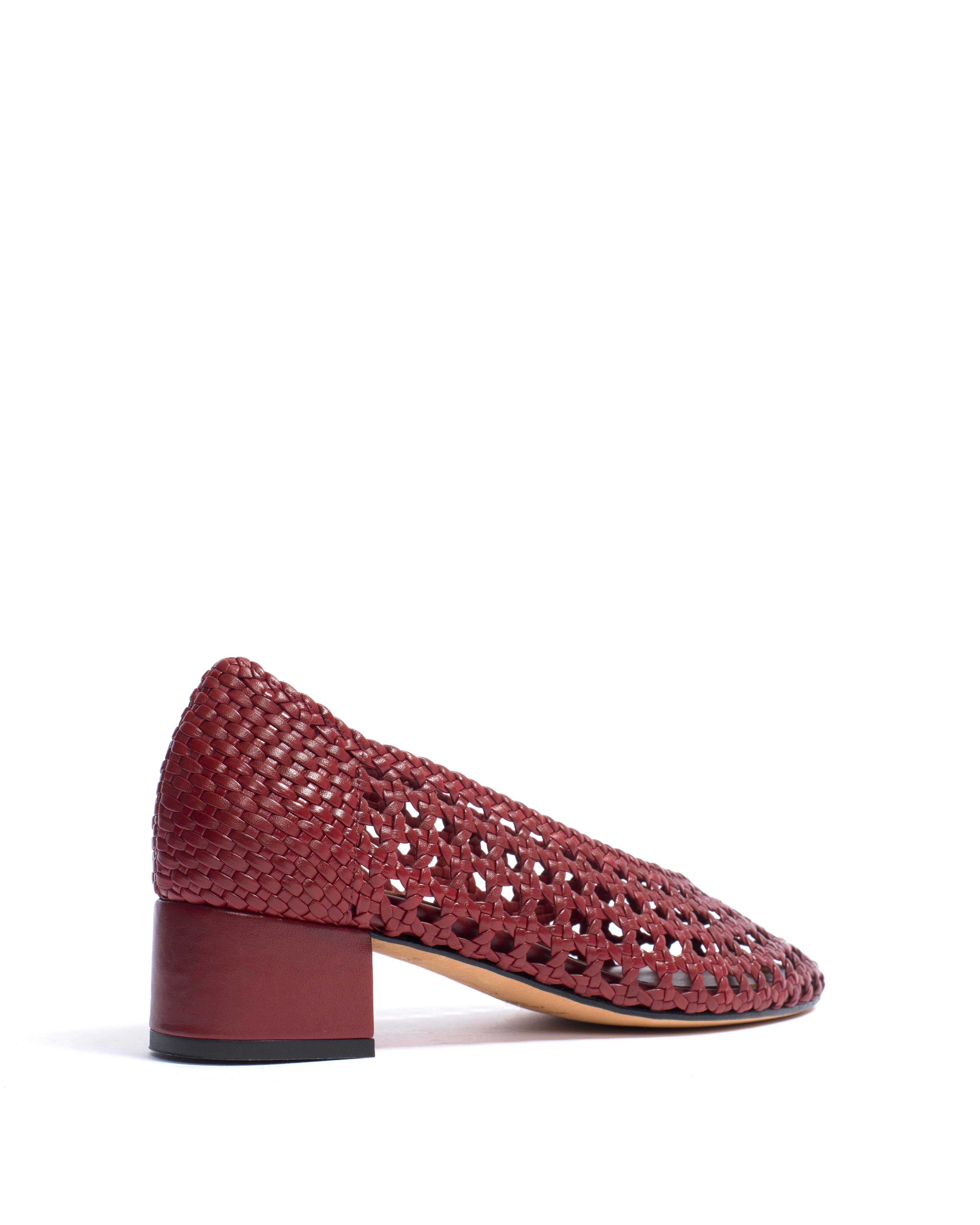 Sessi 40 hand-braided Hand-braided leather Pomegranate