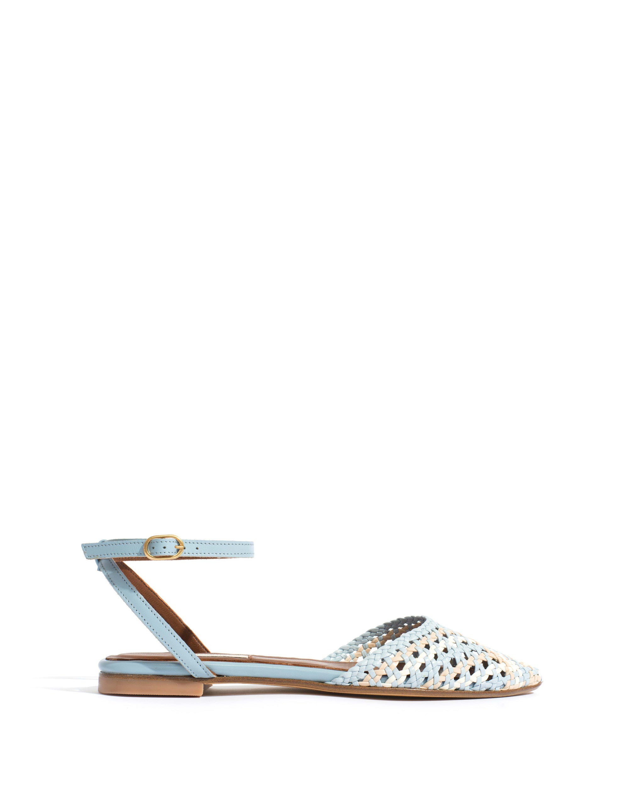 Senara 10 Hand-braided leather Lichen blue mix - Anonymous Copenhagen Shoes