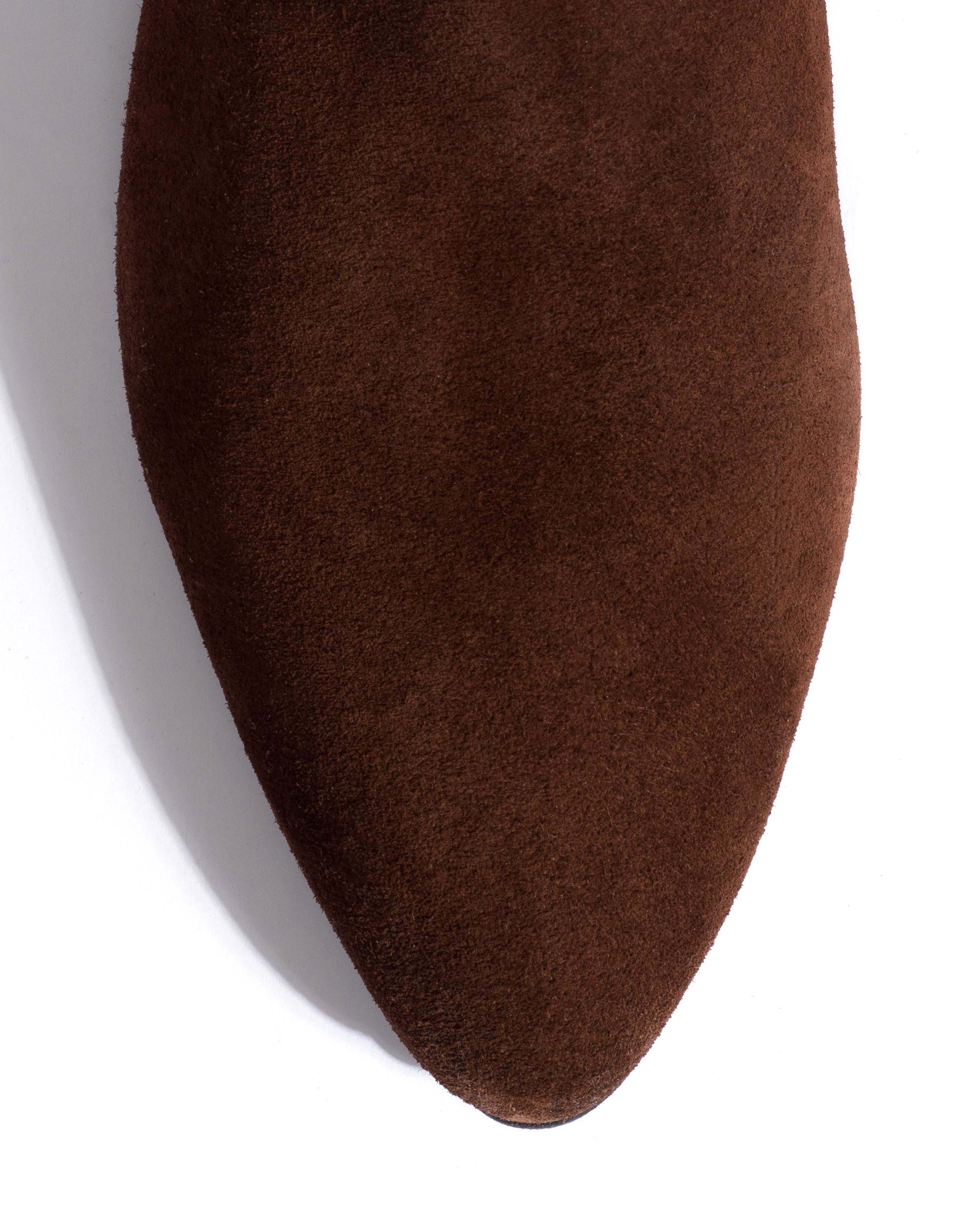 Jasmina 20 Calf suede & sleek leather Chocolate