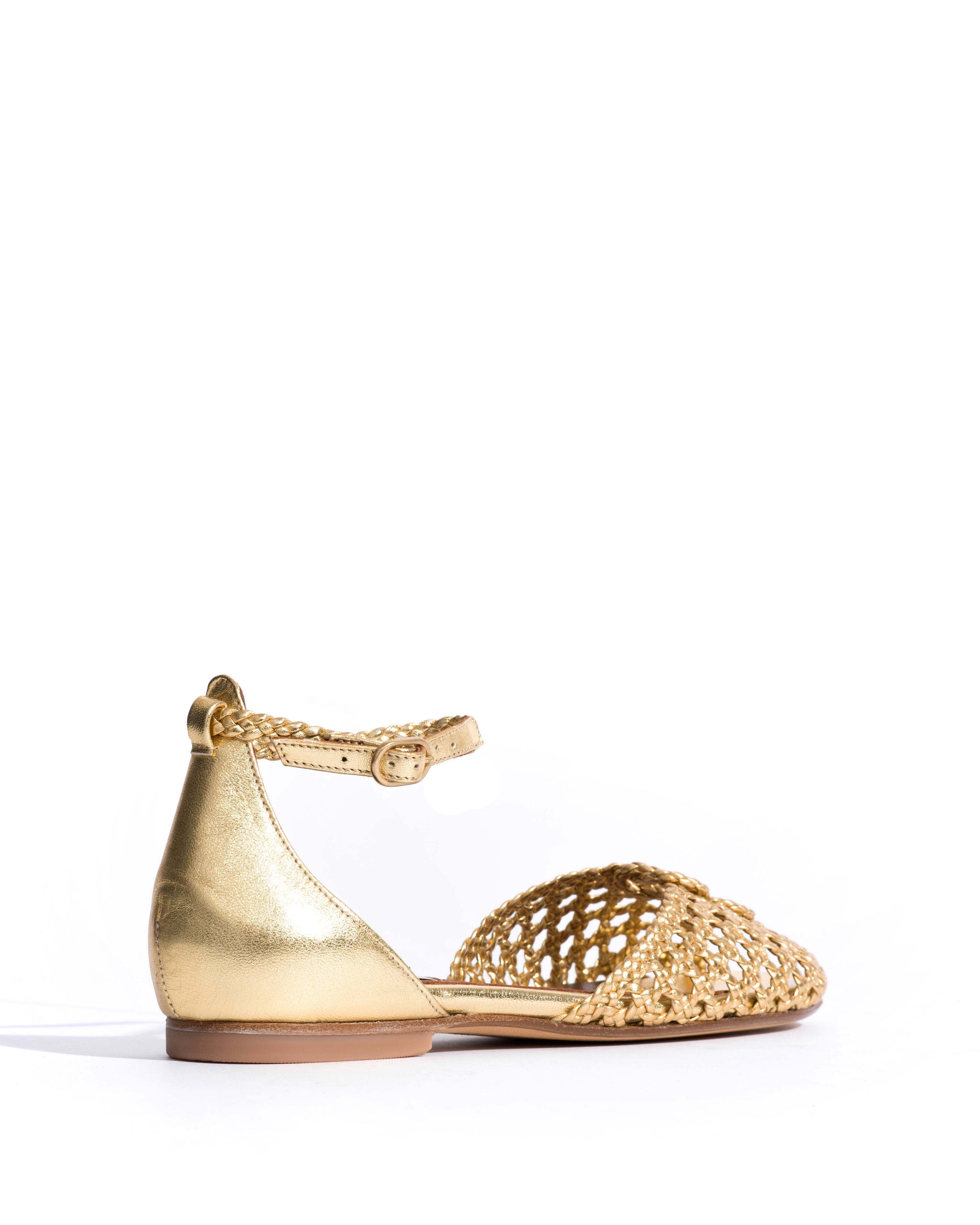 Lucy 10 Hand-braided leather Gold - Anonymous Copenhagen Flat sandals