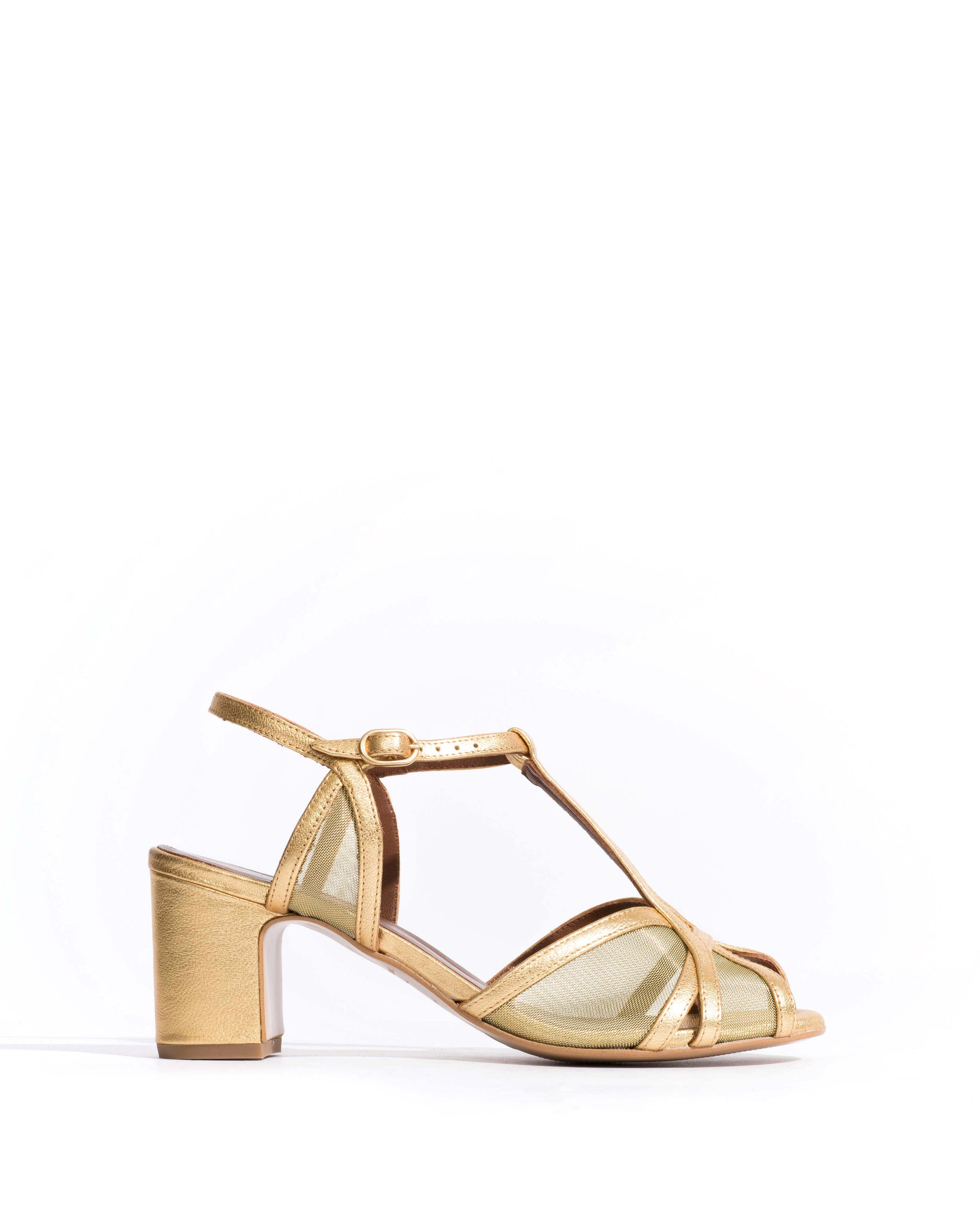 Therese 55 mesh Metallic goat & mesh Gold - Anonymous Copenhagen Heels