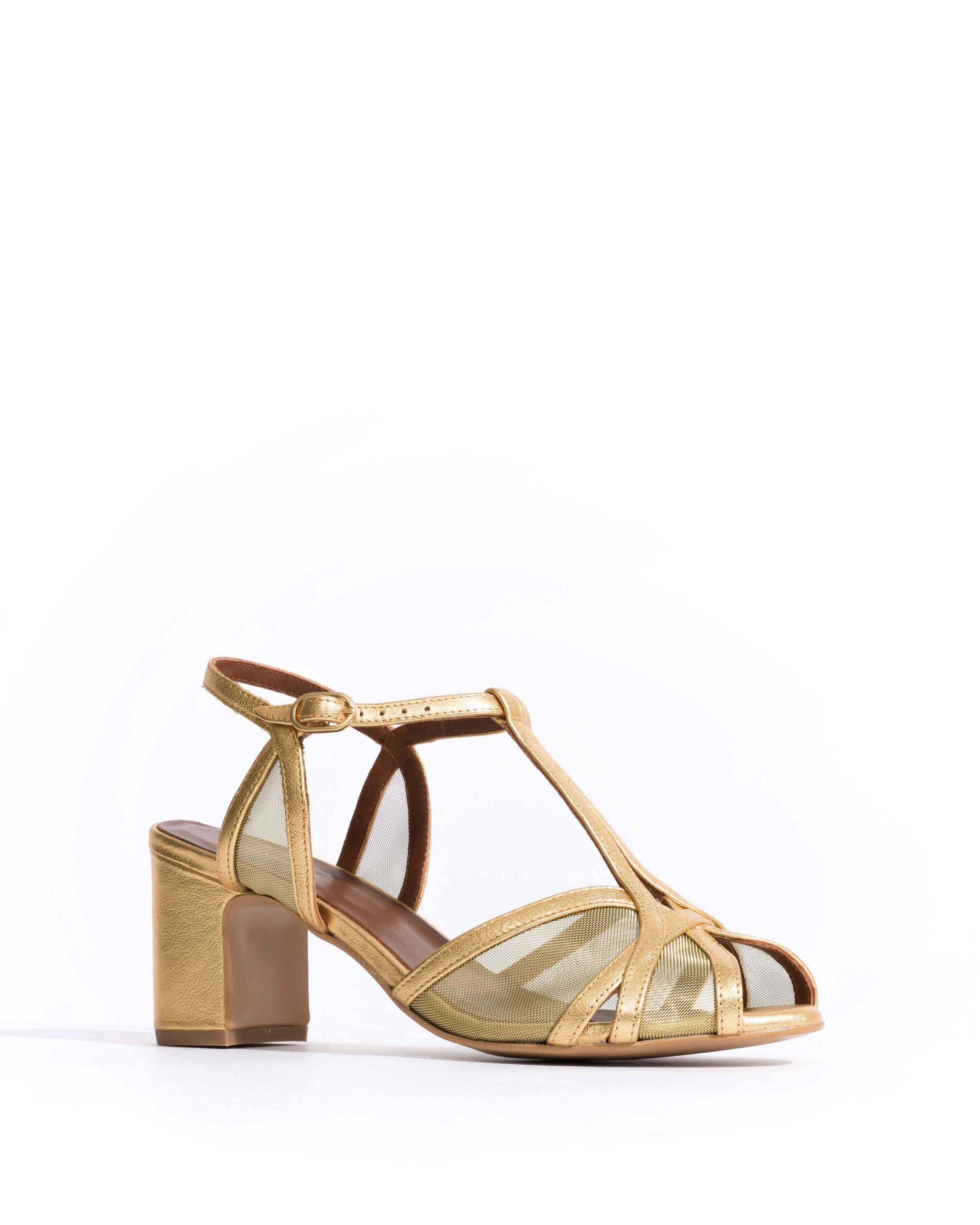 Therese 55 mesh Metallic goat & mesh Gold - Anonymous Copenhagen Heels