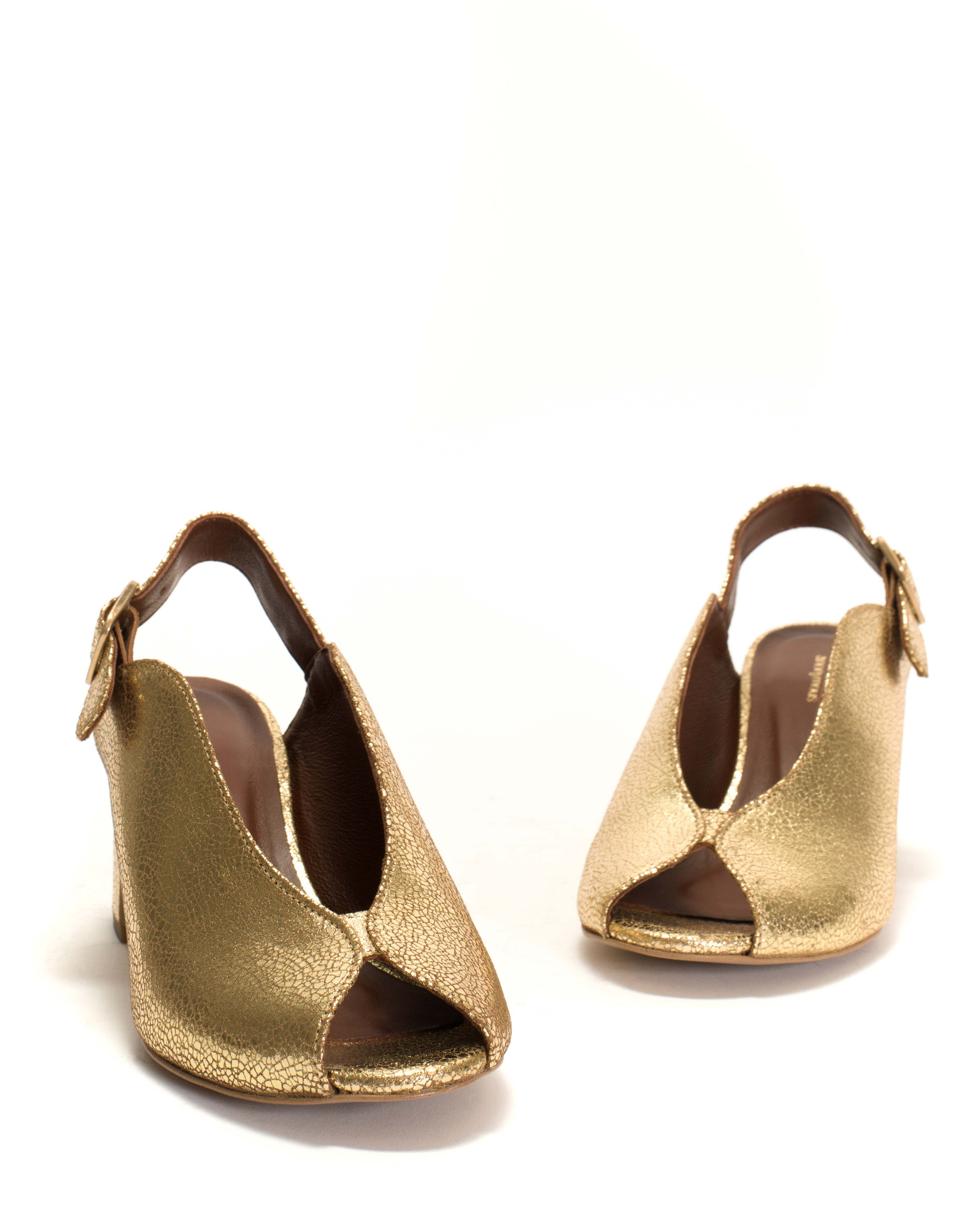 Trisia Crackled metallic goat Gold