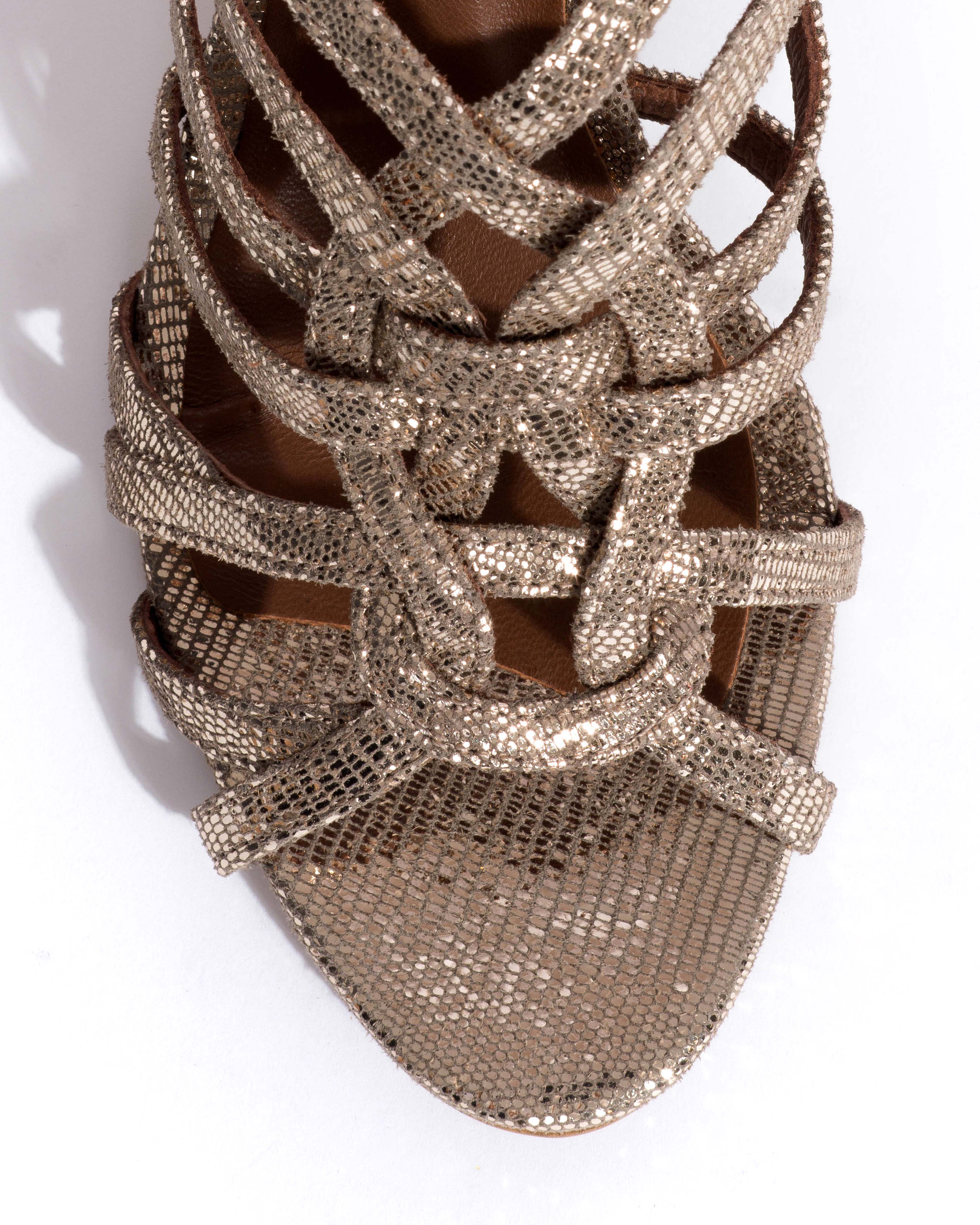 Vickey 75 Lizard metallic goat Vintage champagne