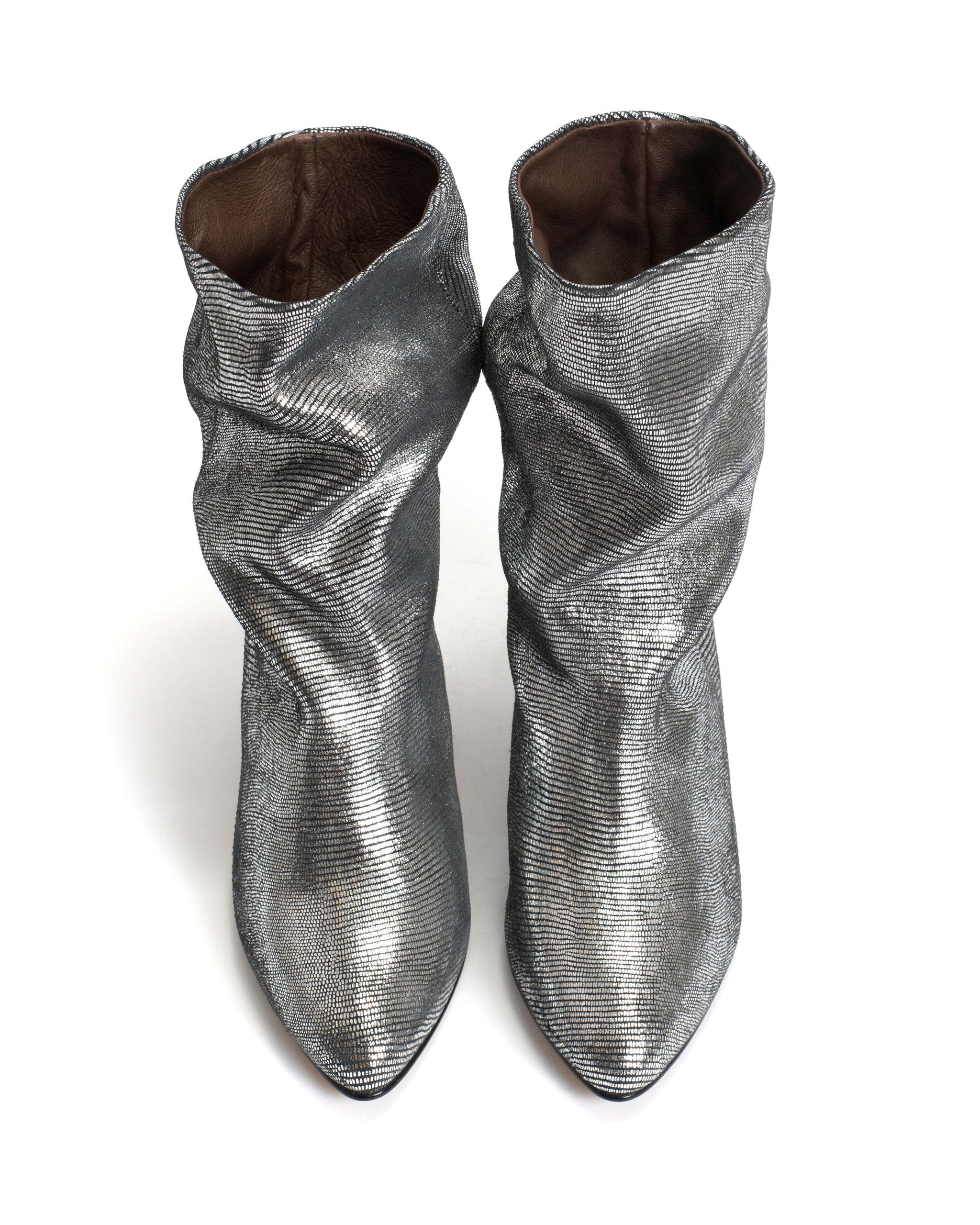 Vully 50 stiletto Lizard metallic goat Platinum - Anonymous Copenhagen