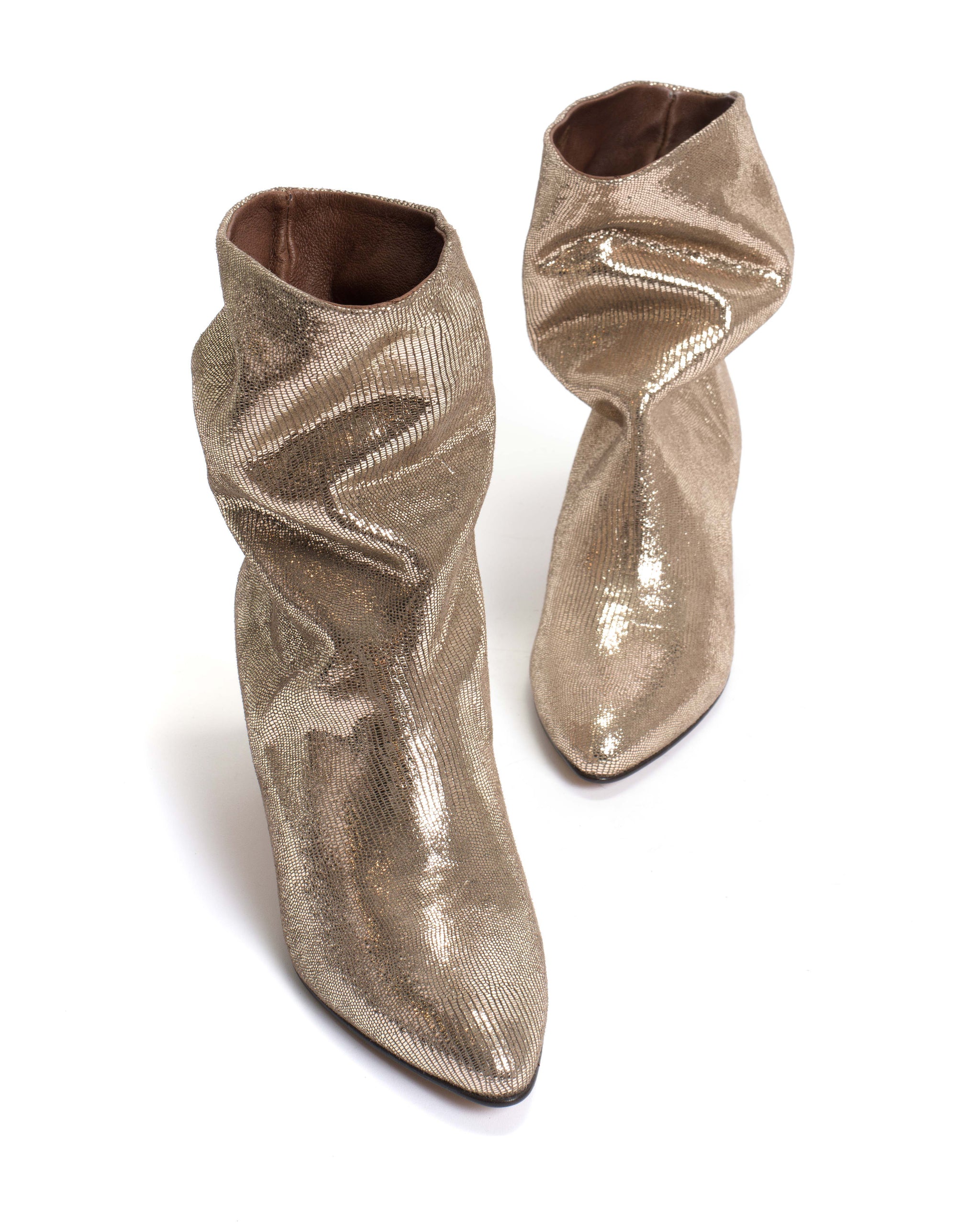 Vully 50 stiletto Lizard metallic goat Vintage champagne - Anonymous Copenhagen