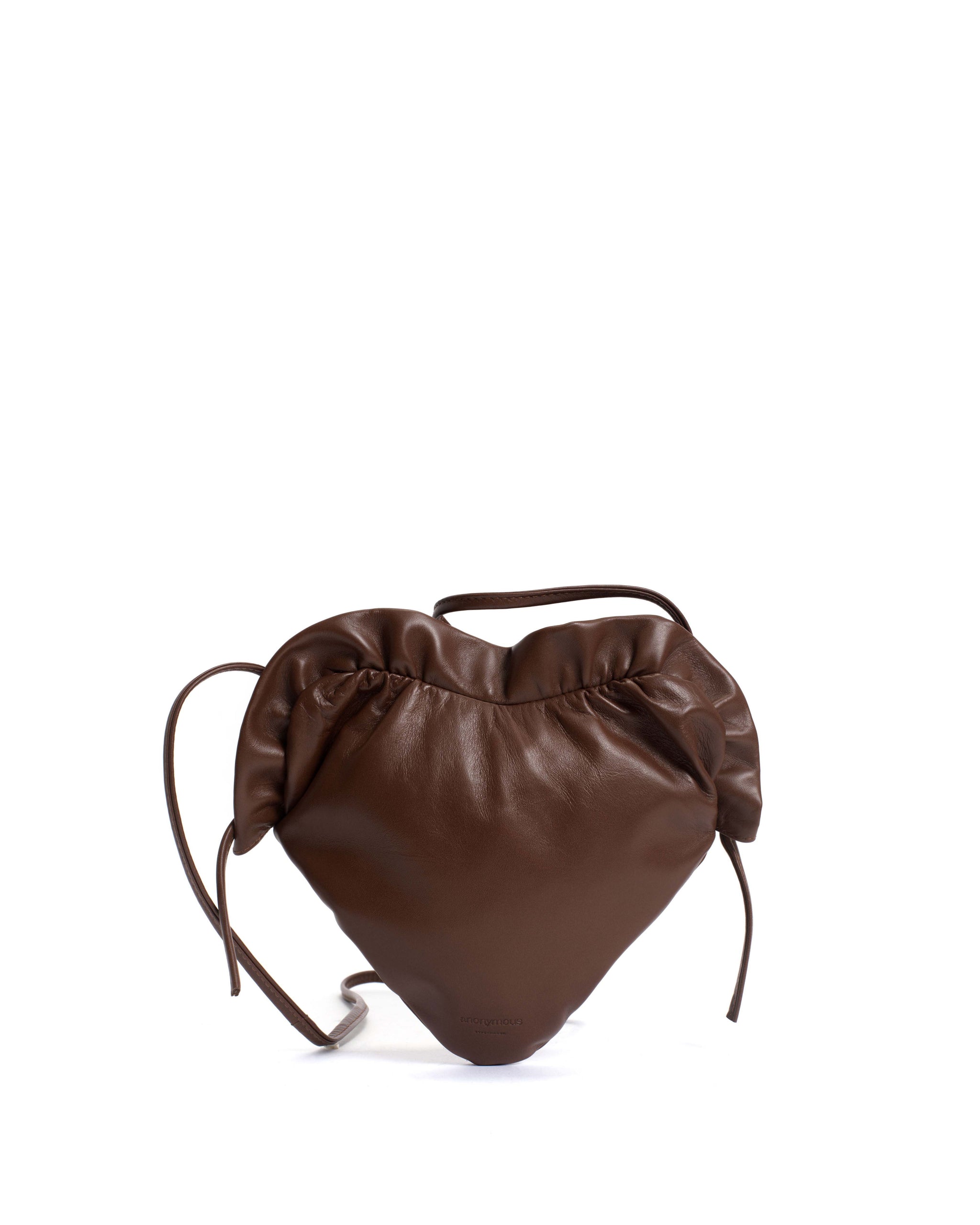 Zally heart bag Shiny lamb Chocolate - Anonymous Copenhagen