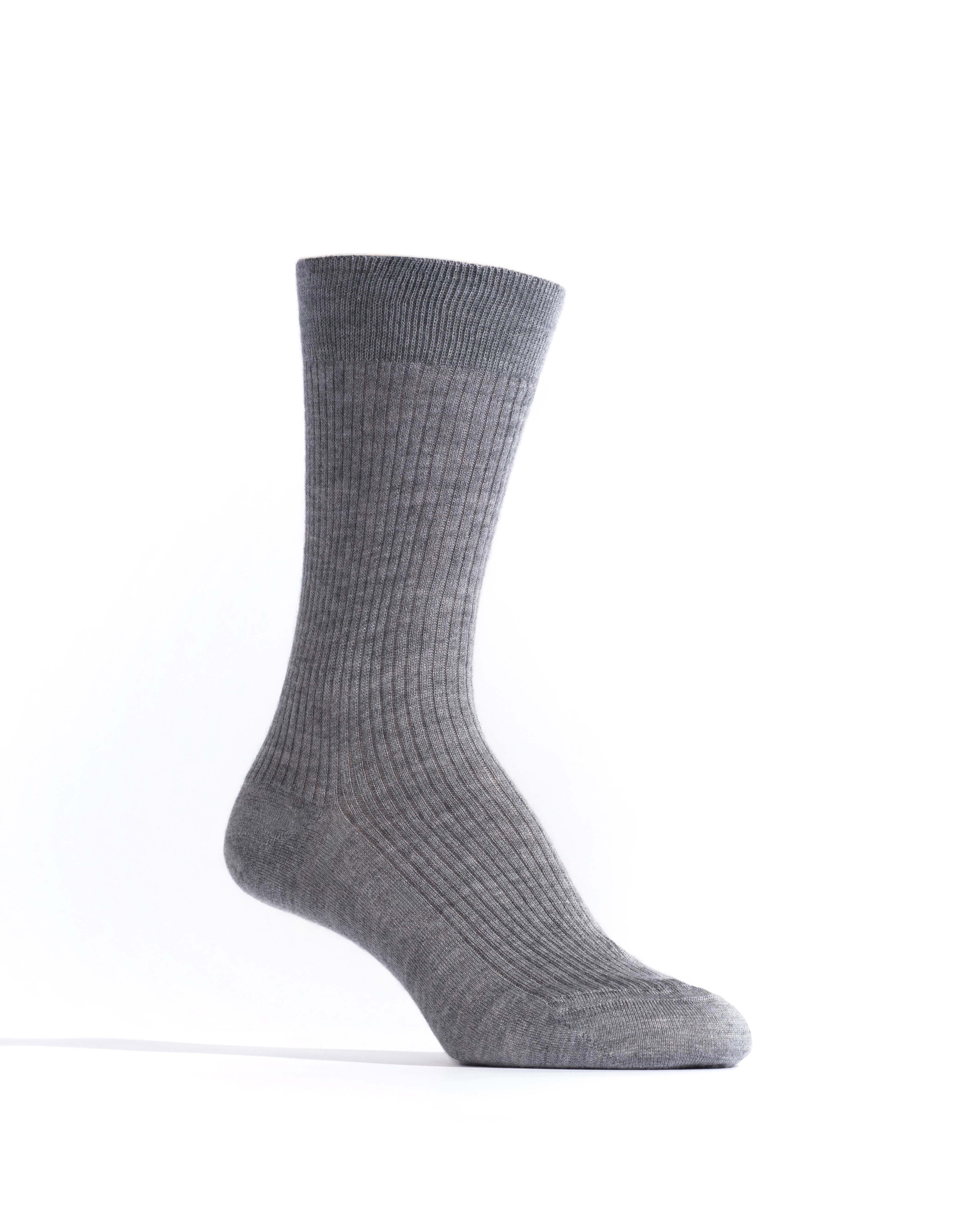 Ines silk cashmere socks 30% silk 70% cashmere Shark grey