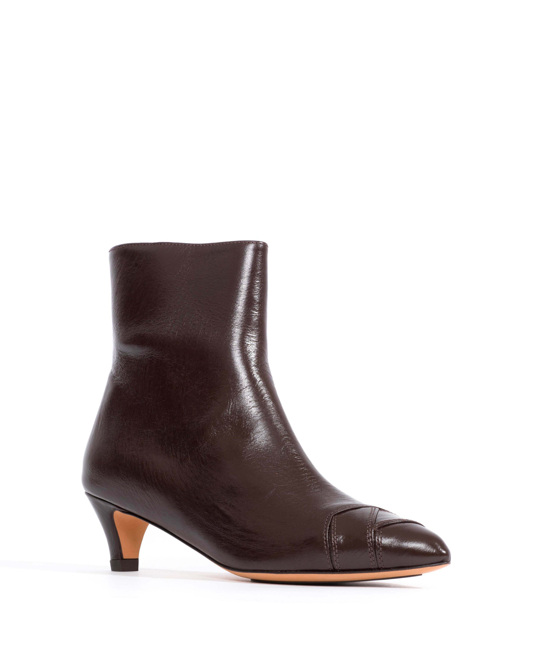 Avy 40 stiletto Crinkled soft calf Espresso brown - Anonymous Copenhagen Shoes